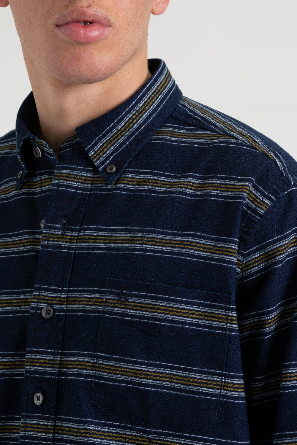 Ben Sherman Dalston Blues Long Sleeve Indigo Stripe Shirts Indigo | 534029-KAT