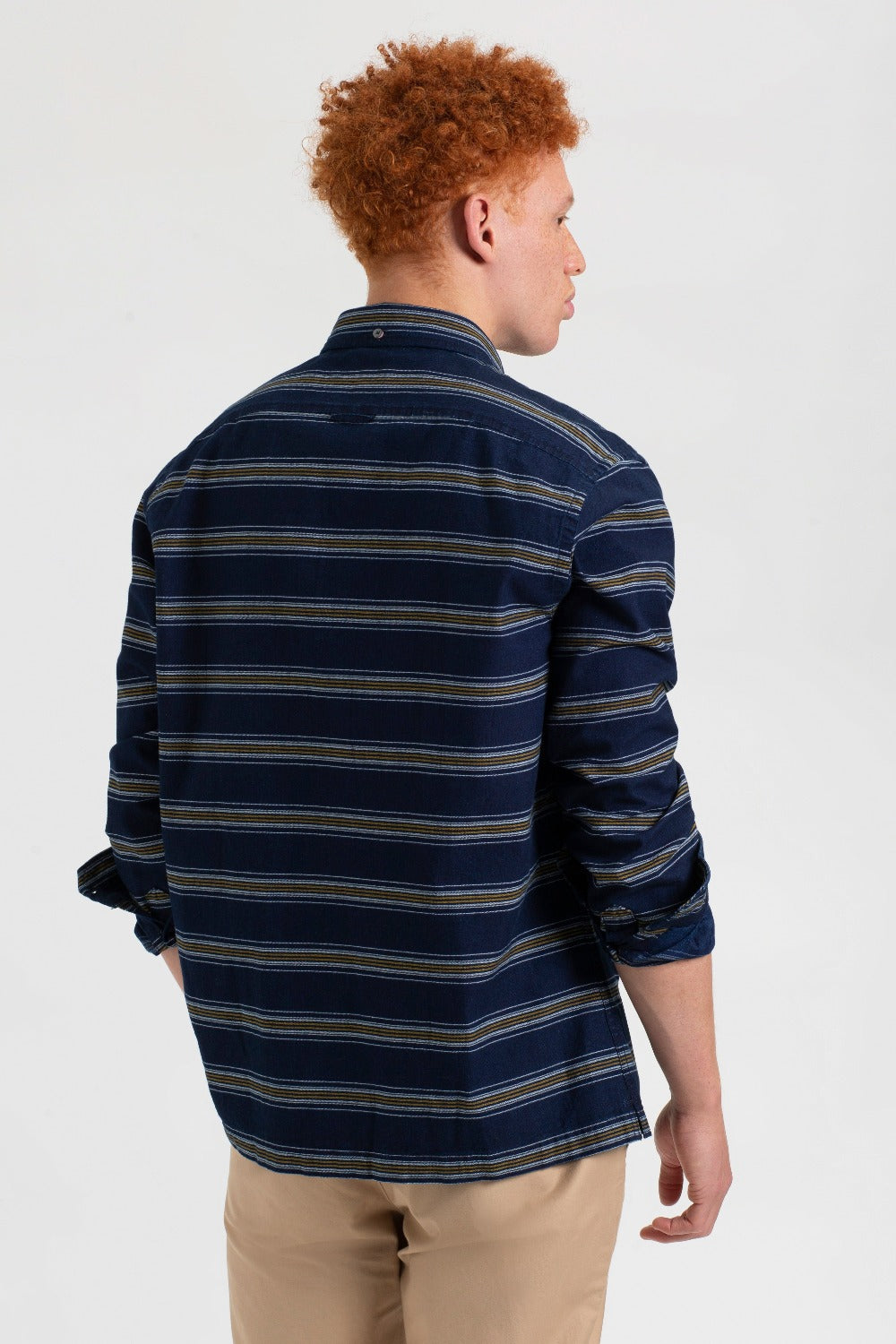 Ben Sherman Dalston Blues Long Sleeve Indigo Stripe Shirts Indigo | 534029-KAT