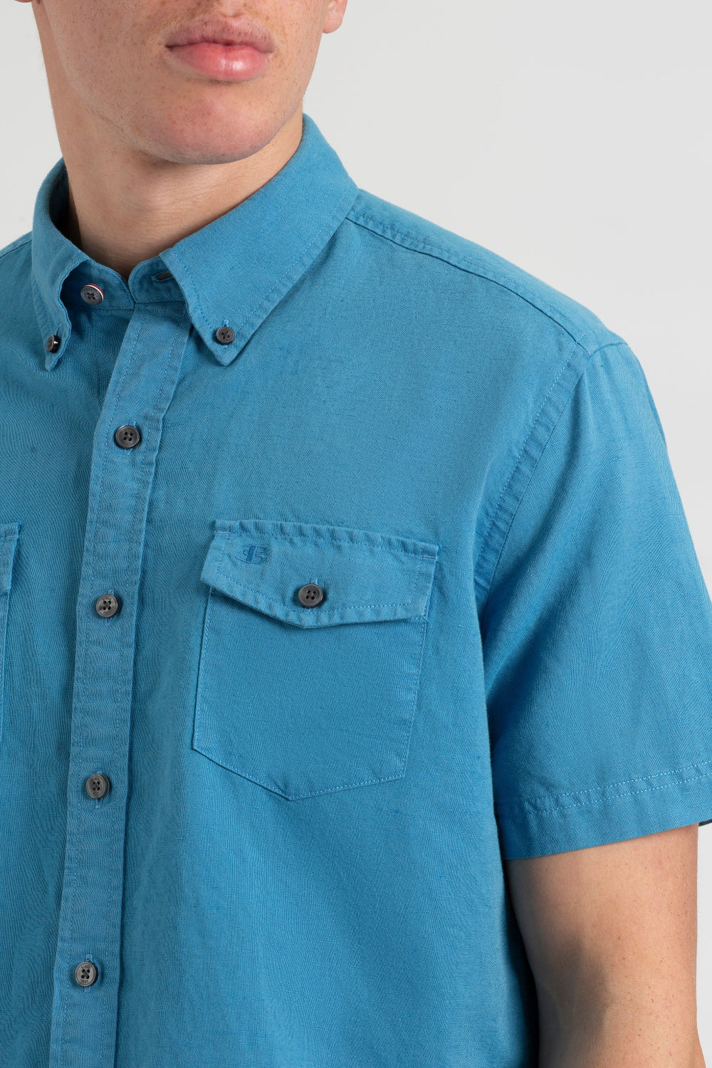 Ben Sherman Garment Dye Linen Shirts Blue | 521837-CTZ