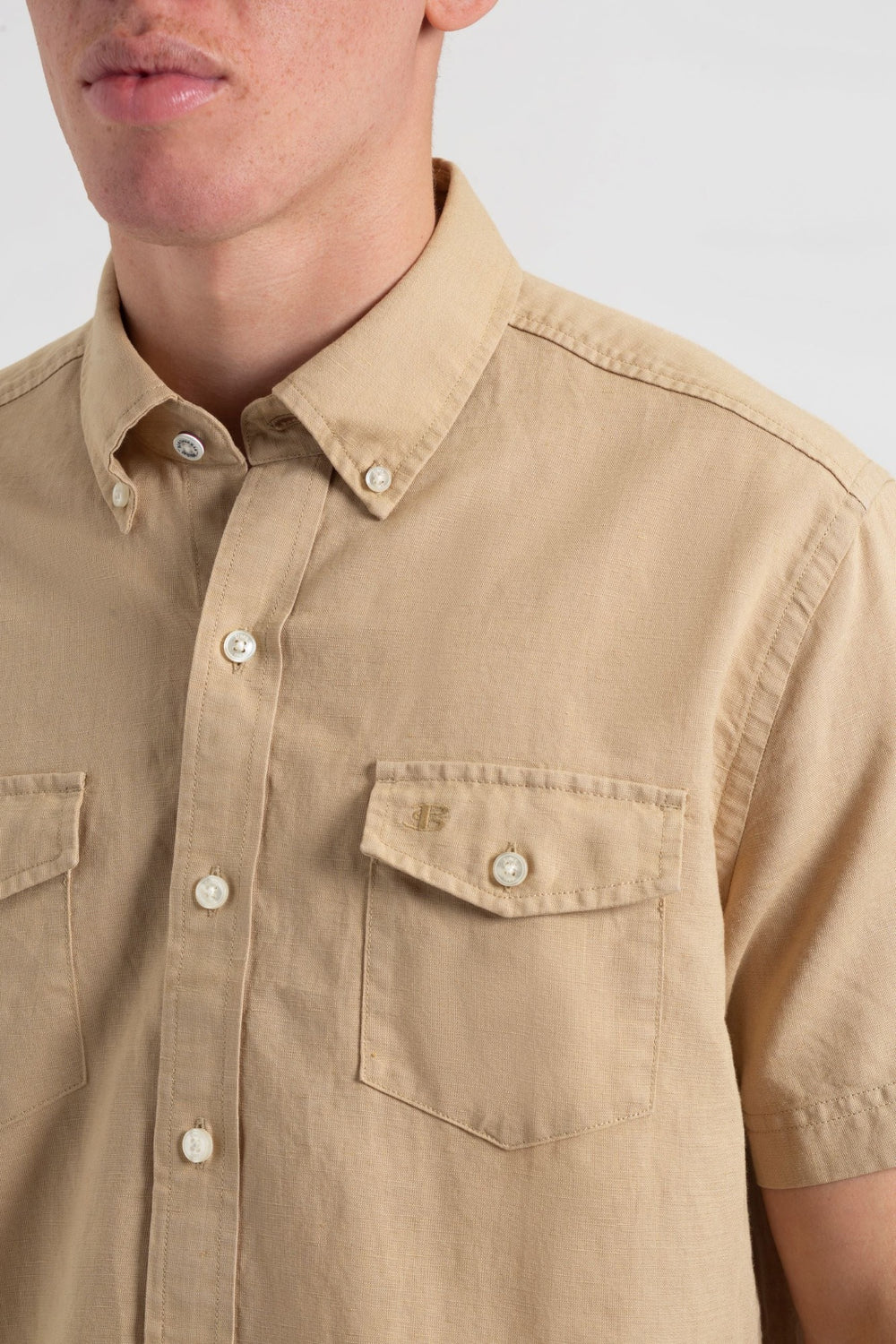 Ben Sherman Garment Dye Linen Shirts Brown | 081645-JKC