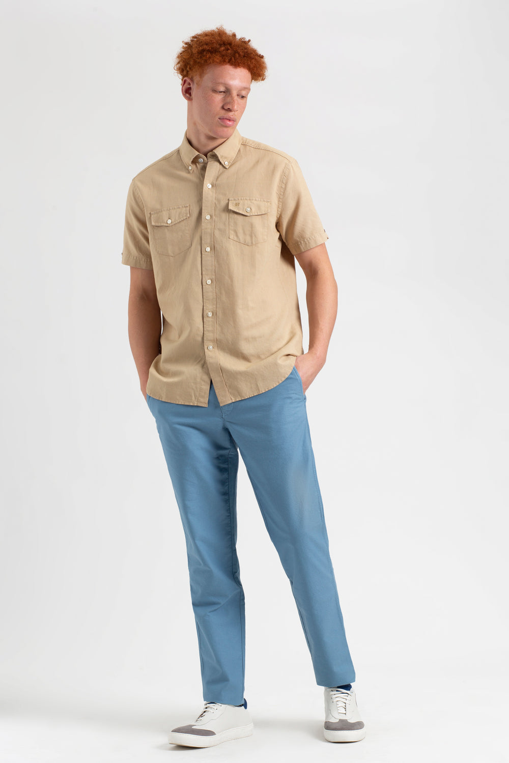 Ben Sherman Garment Dye Linen Shirts Brown | 081645-JKC