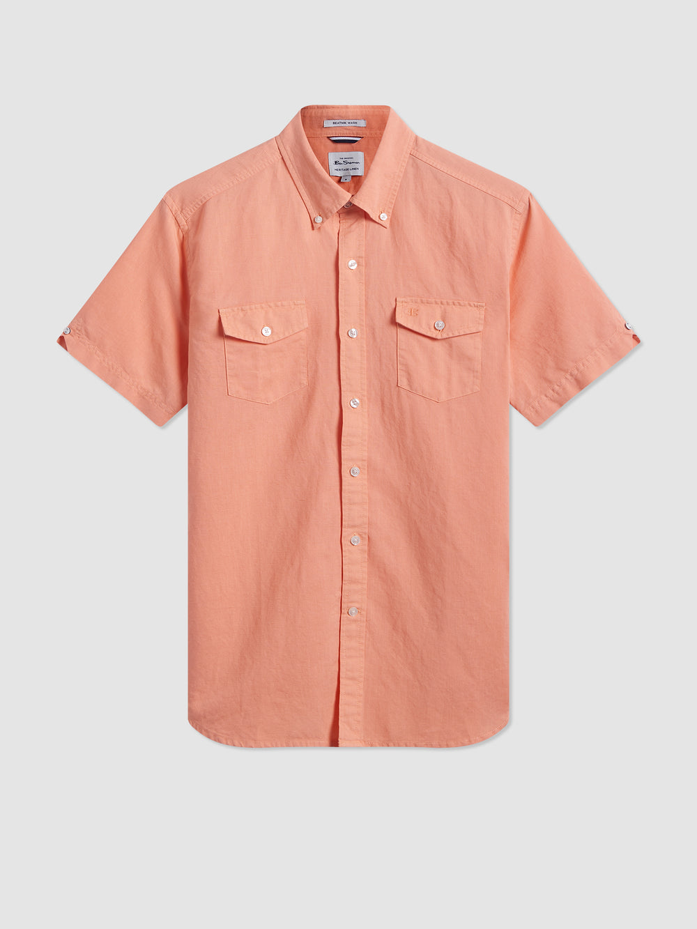 Ben Sherman Garment Dye Linen Shirts Orange | 369140-AHU