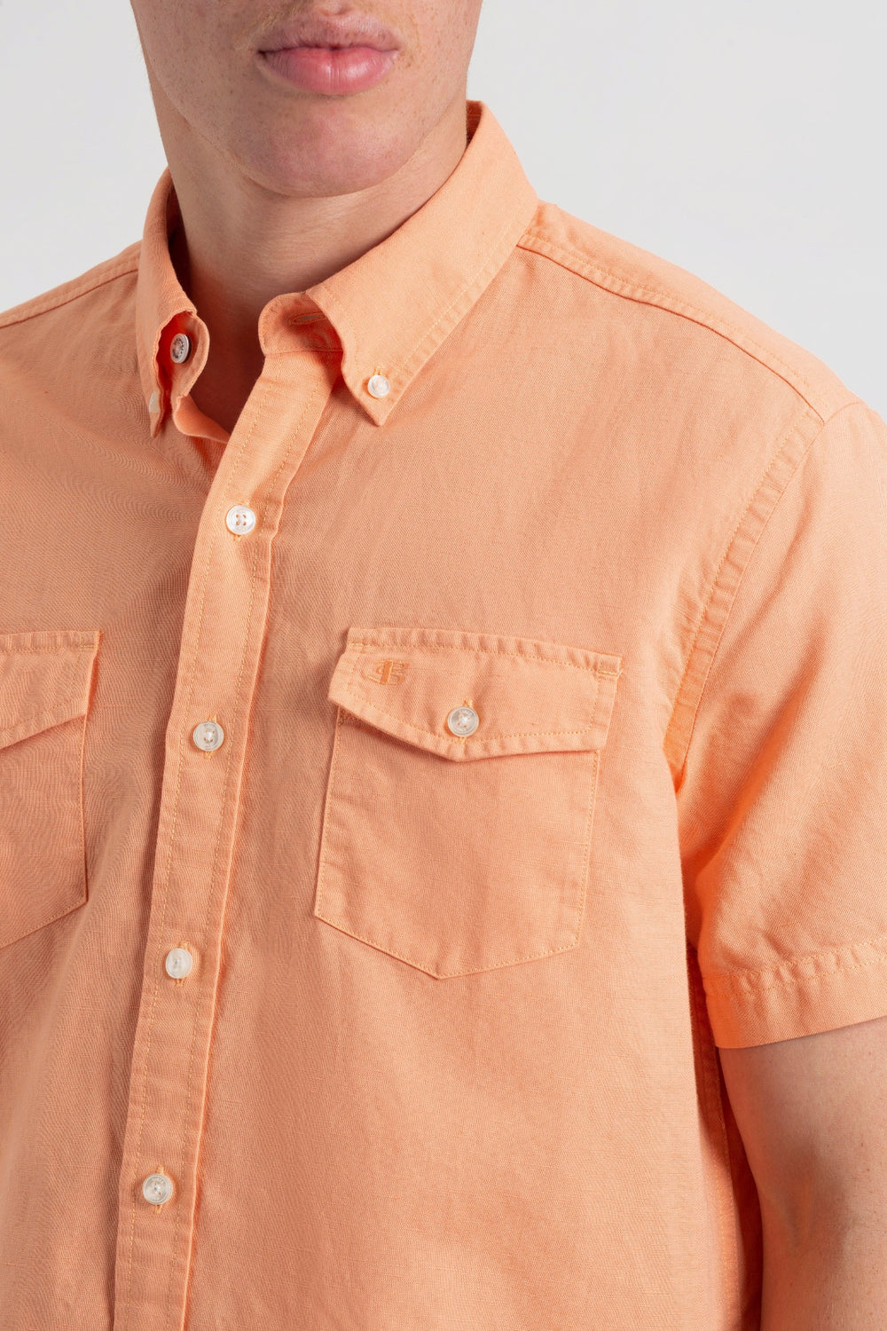 Ben Sherman Garment Dye Linen Shirts Orange | 369140-AHU