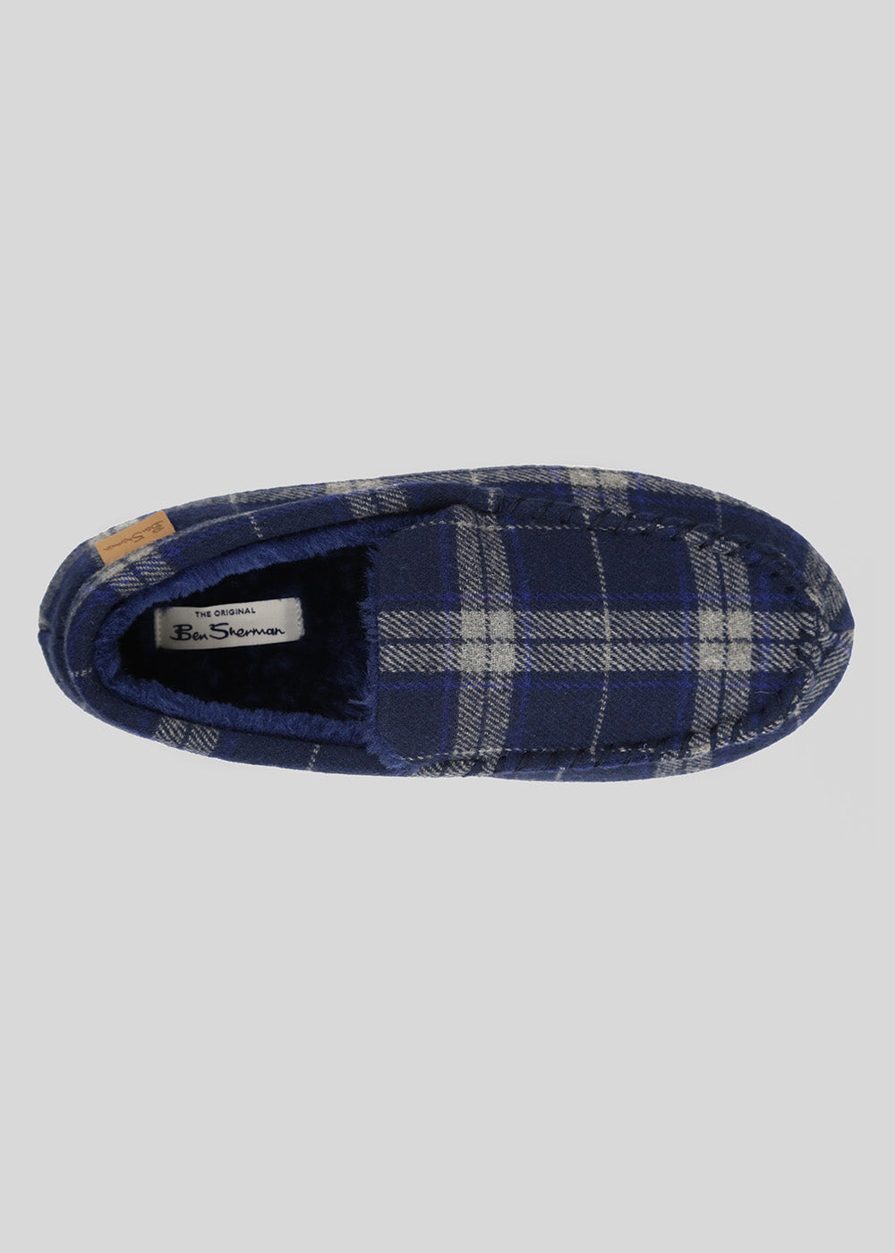 Ben Sherman Gritti Palace Check Moccasin Slipper Navy | 510864-ODN