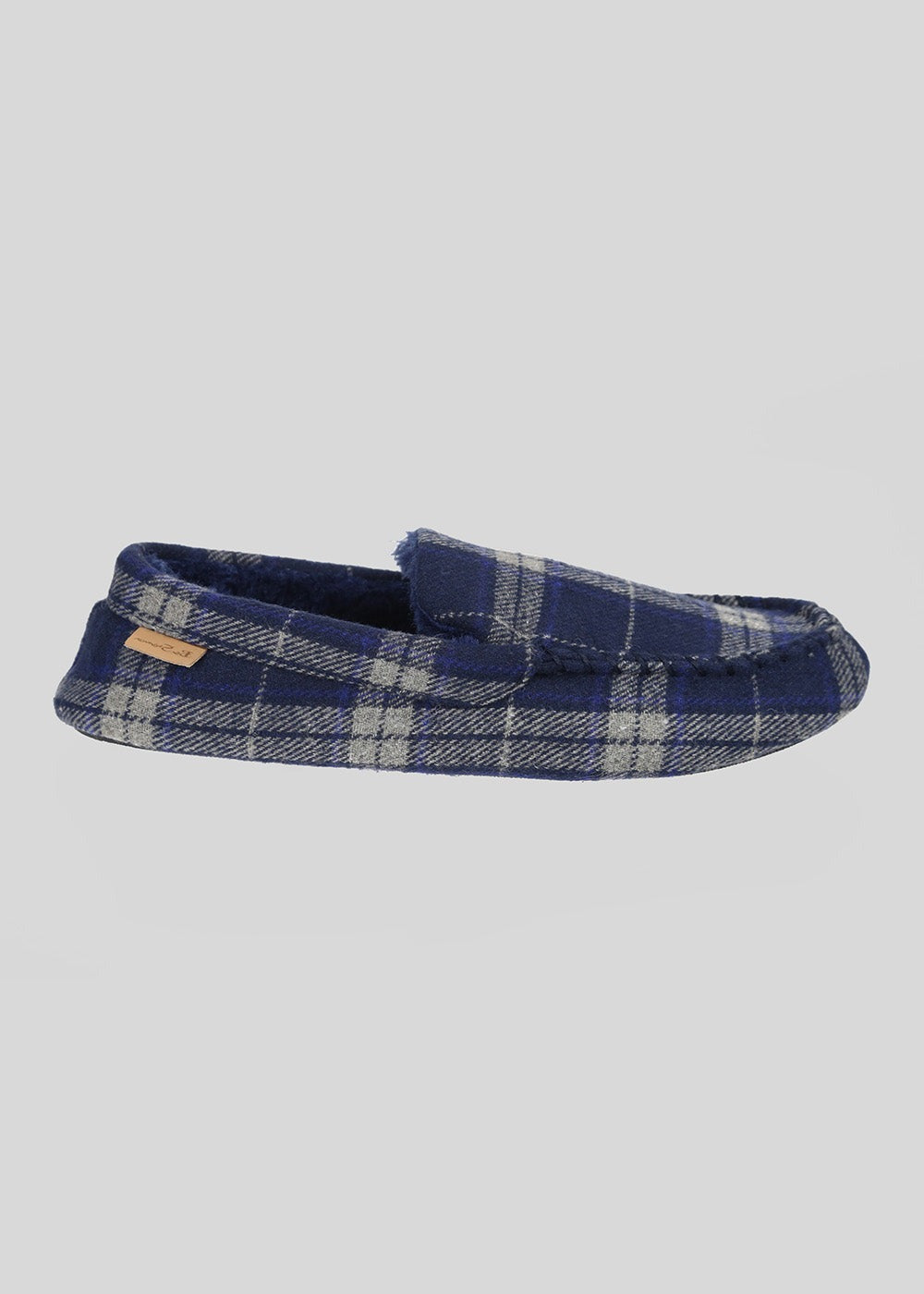 Ben Sherman Gritti Palace Check Moccasin Slipper Navy | 510864-ODN