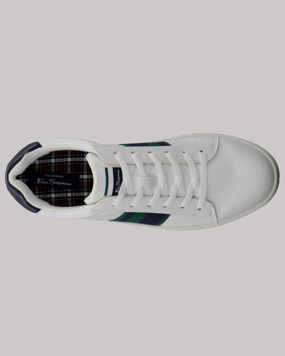 Ben Sherman Hampton Stripe Sneakers White / Navy / Green | 417028-VPO