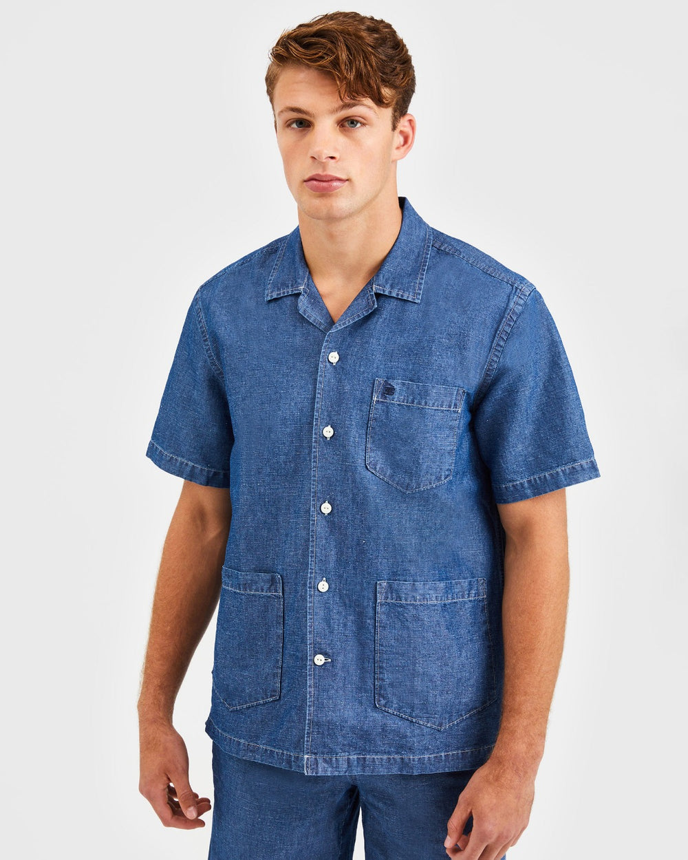 Ben Sherman Hastings Garment Dye Chambray Shirts Indigo | 617359-BNH