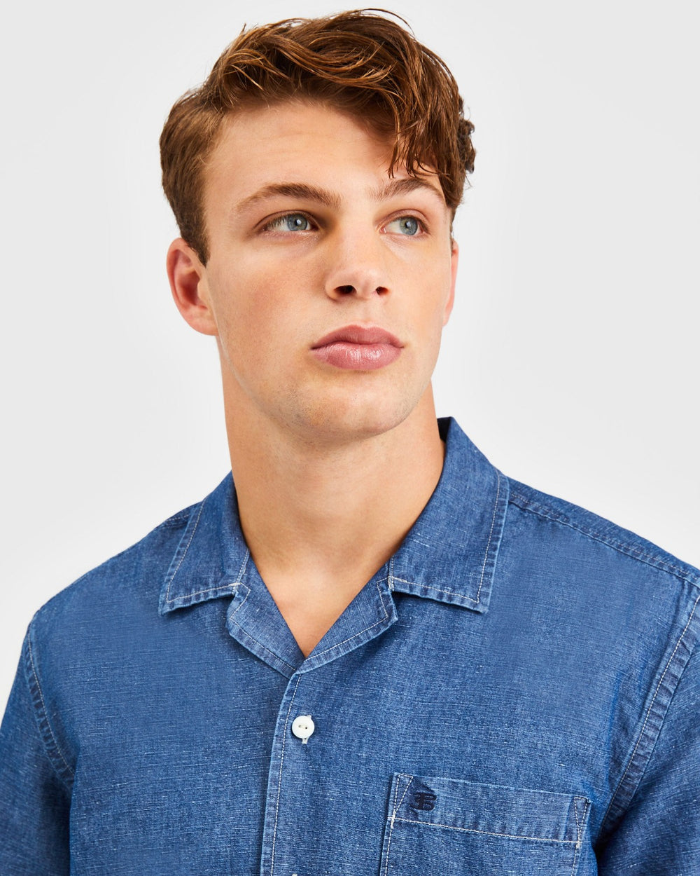 Ben Sherman Hastings Garment Dye Chambray Shirts Indigo | 617359-BNH