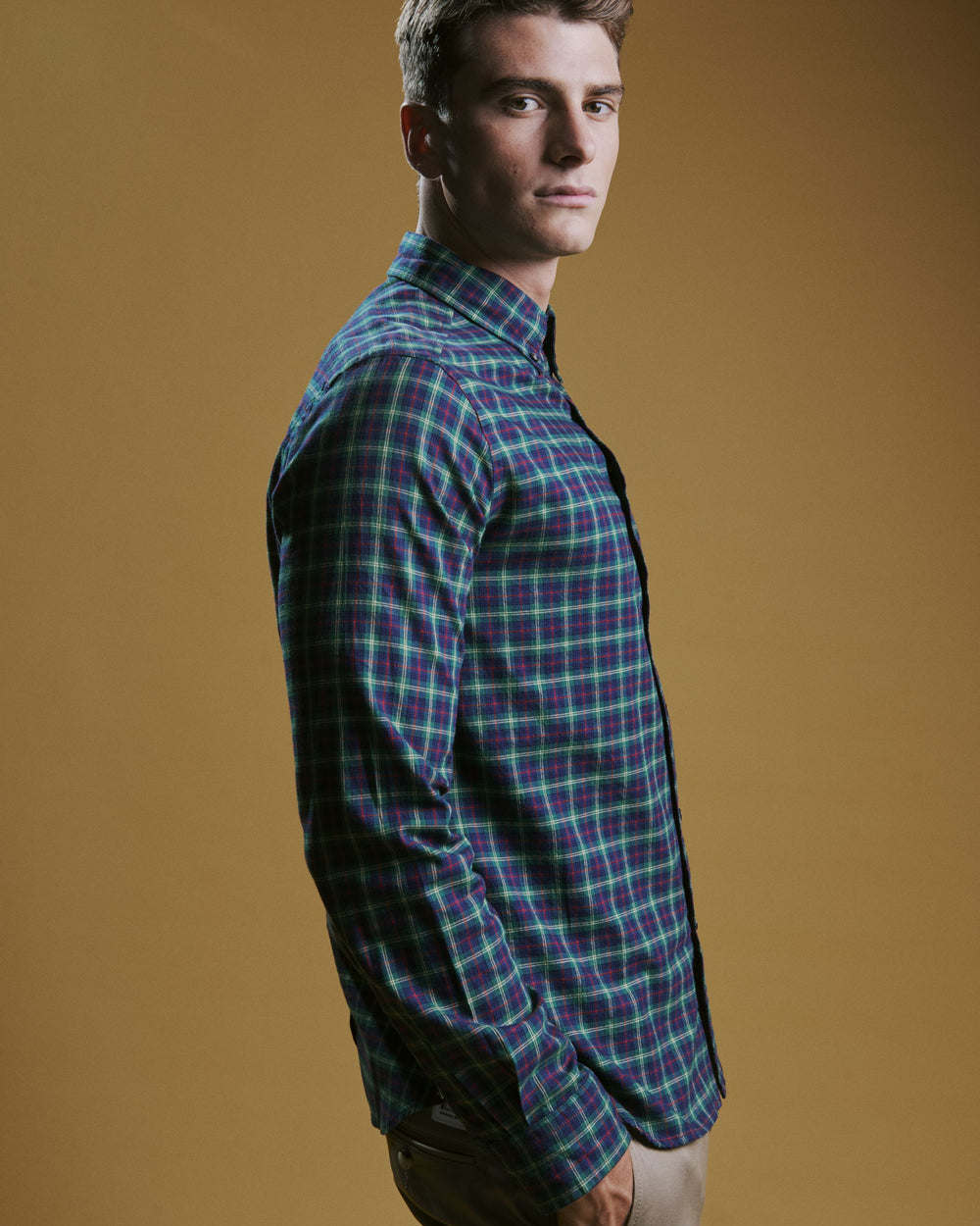 Ben Sherman House Tartan Twill Shirts Green | 167048-JFB