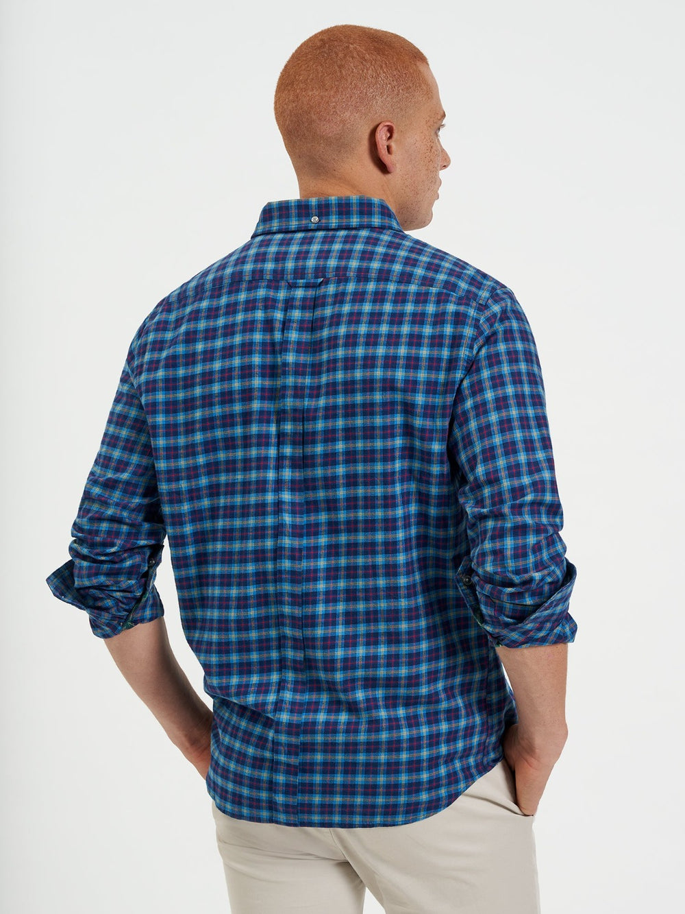 Ben Sherman House Tartan Twill Shirts Navy | 549678-AZU