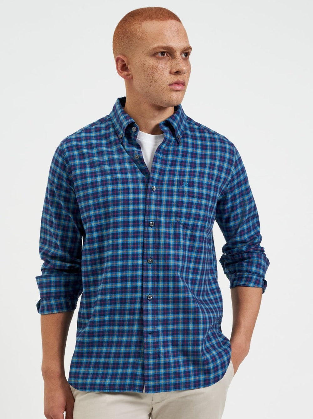 Ben Sherman House Tartan Twill Shirts Navy | 549678-AZU