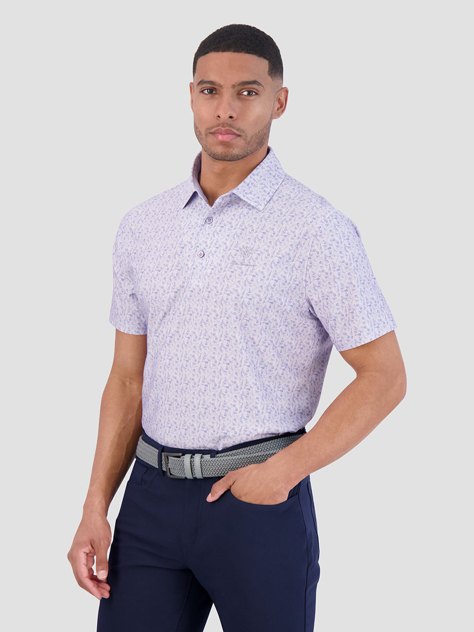 Ben Sherman Mini Guitar Tech Jersey Sports Fit Polo Shirts Purple | 098645-BWU