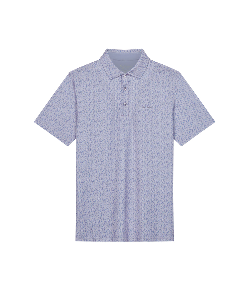 Ben Sherman Mini Guitar Tech Jersey Sports Fit Polo Shirts Purple | 098645-BWU