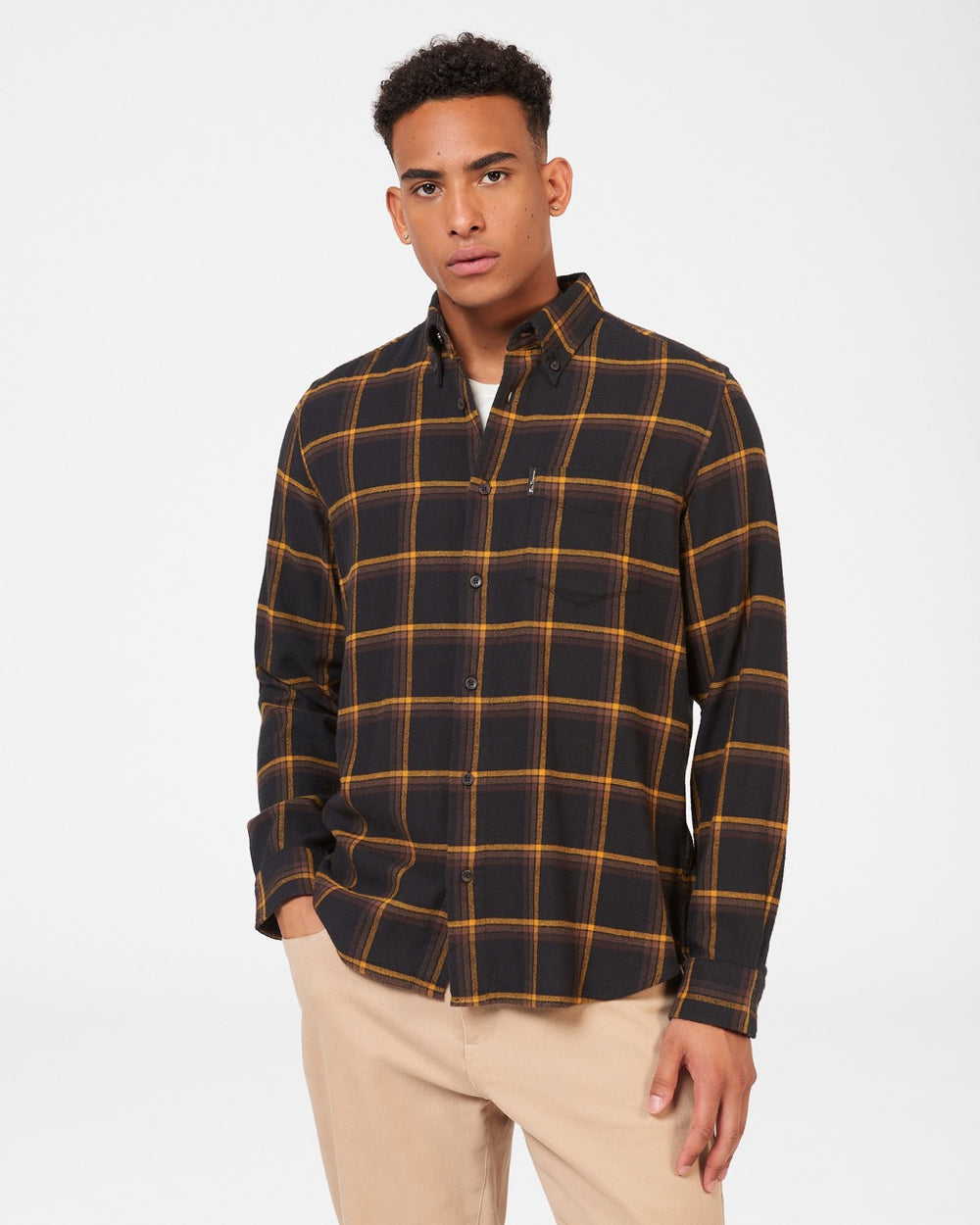 Ben Sherman Oversized Brushed Check Shirts Black | 054163-LAT