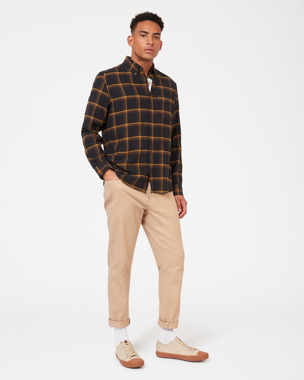 Ben Sherman Oversized Brushed Check Shirts Black | 054163-LAT