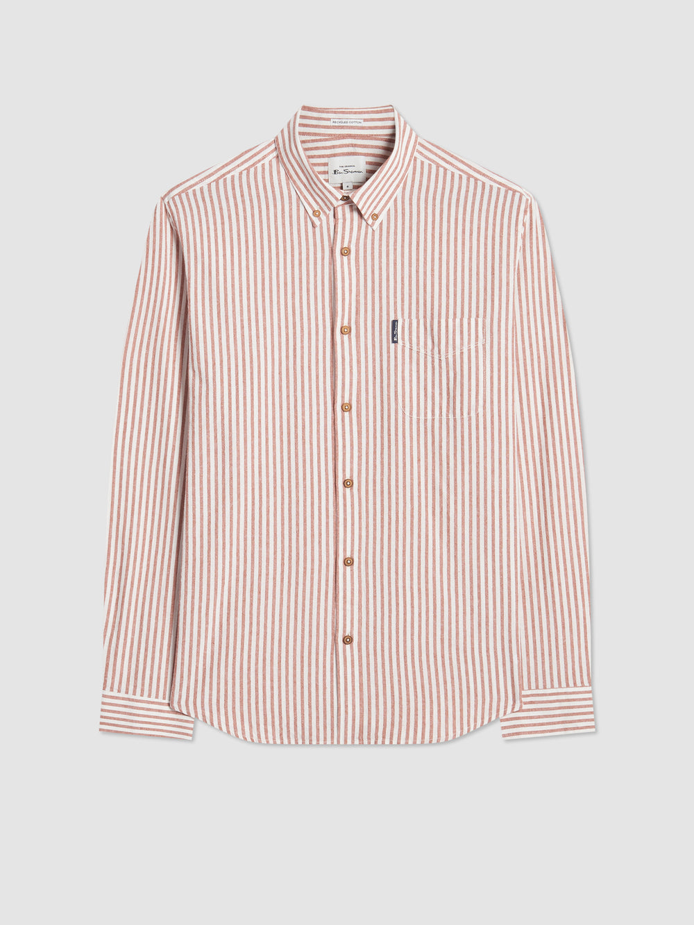 Ben Sherman Recycled Cotton Oxford Stripe Shirts Orange | 985360-BIS