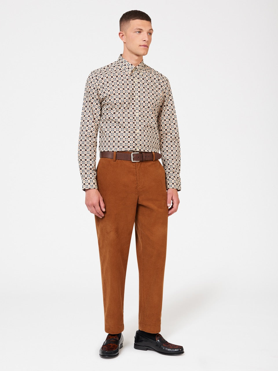 Ben Sherman Retro Foulard Print Slim Fit Shirts Brown | 586297-CIX