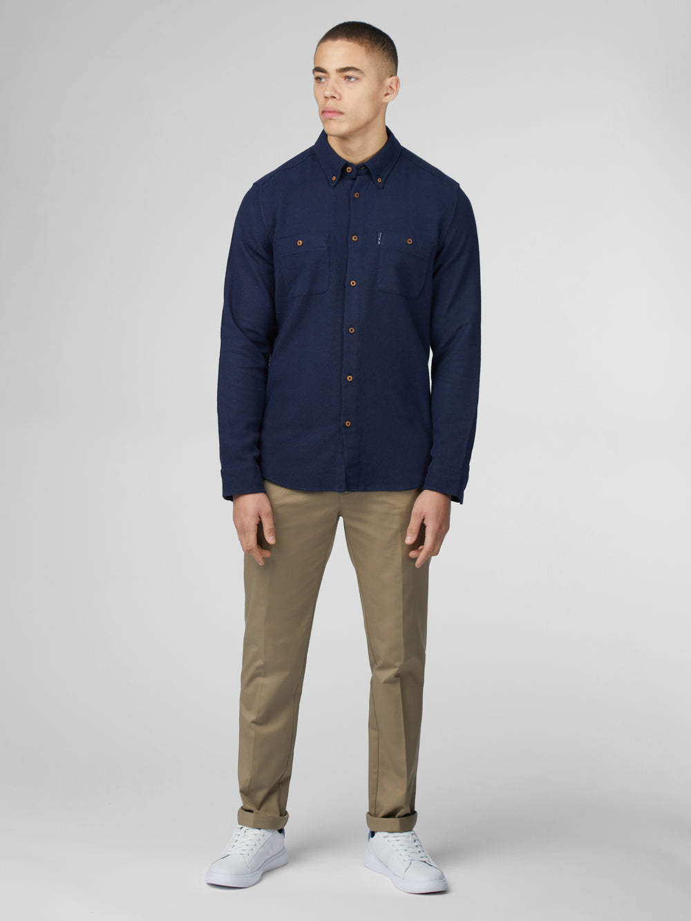 Ben Sherman Signature Boucle Shirts Navy | 167094-IFD