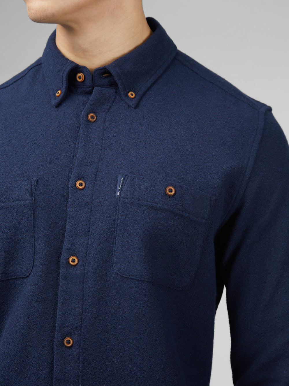 Ben Sherman Signature Boucle Shirts Navy | 167094-IFD