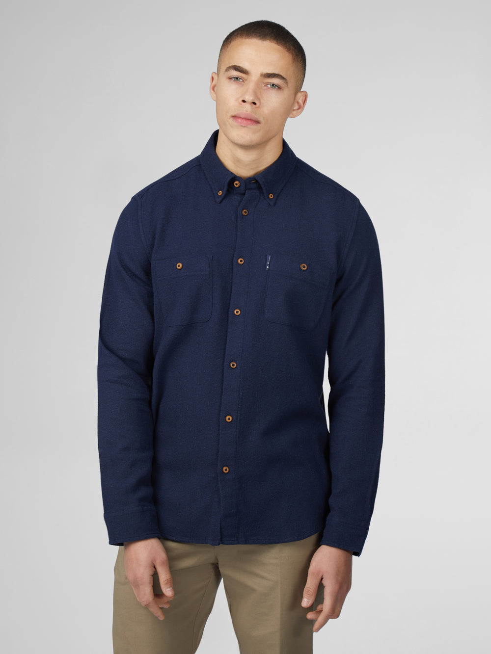 Ben Sherman Signature Boucle Shirts Navy | 167094-IFD