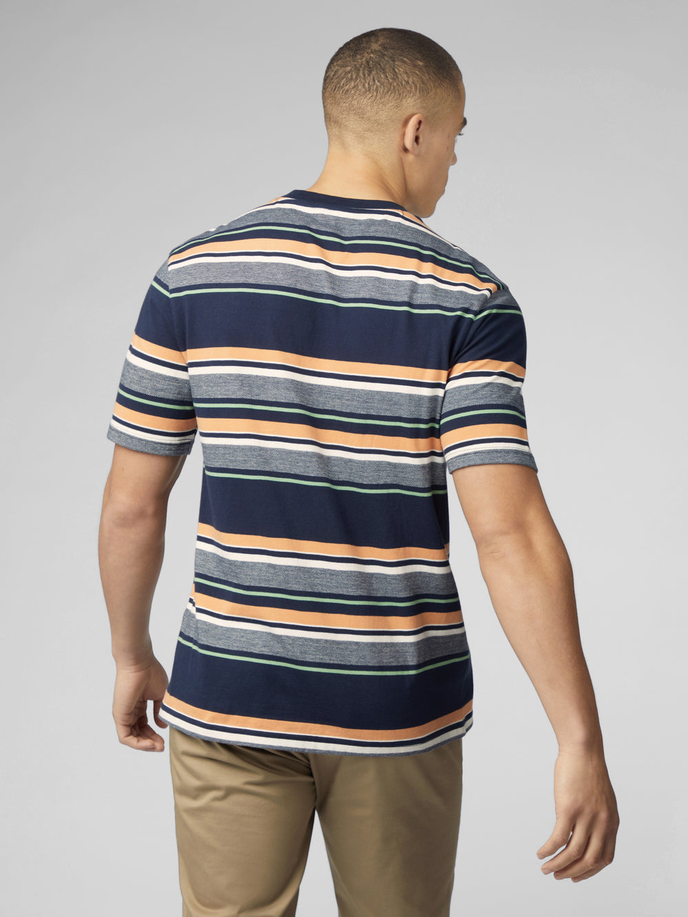 Ben Sherman Signature Engineered Stripe T-Shirt Navy | 542173-LSZ