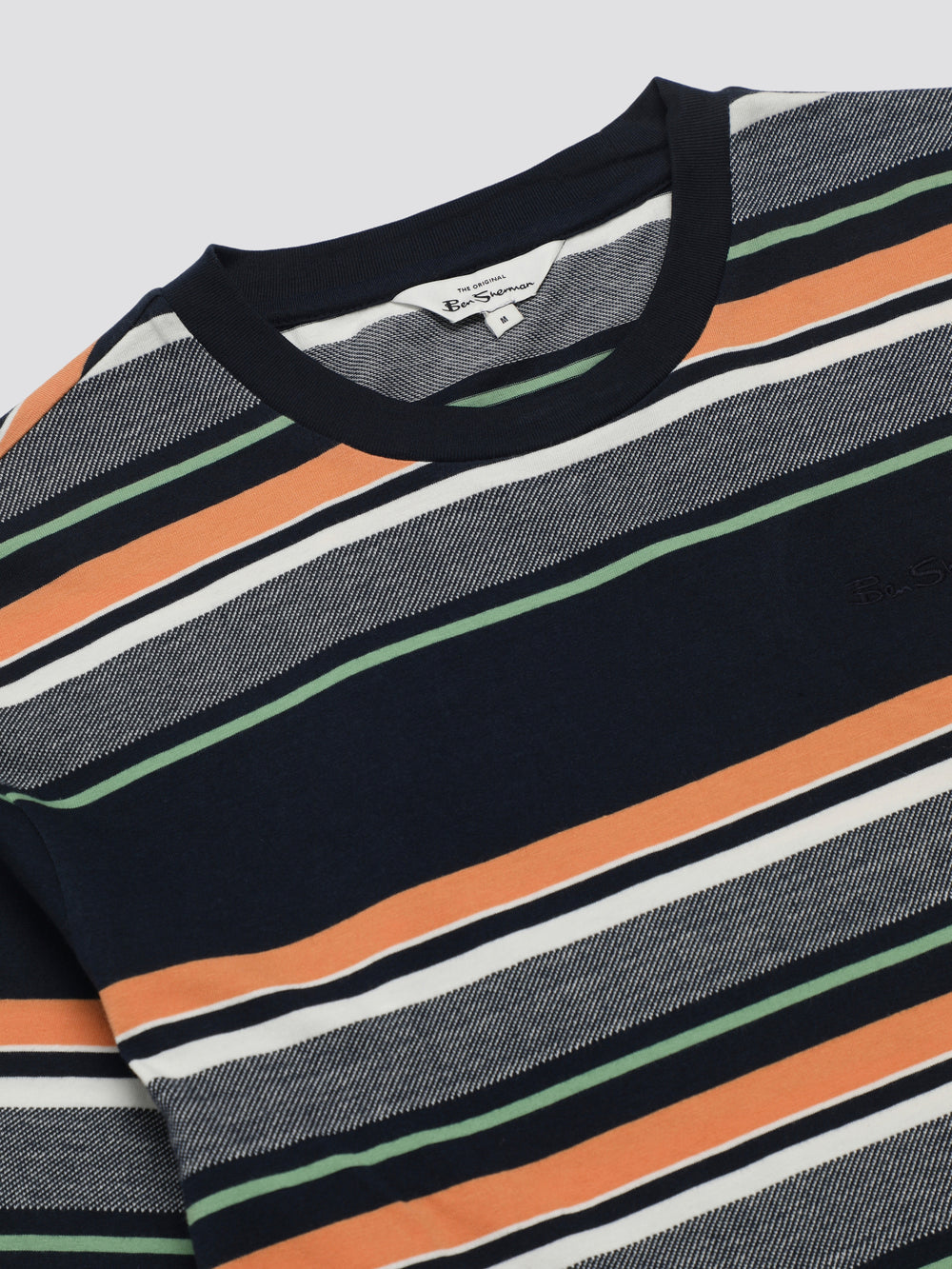 Ben Sherman Signature Engineered Stripe T-Shirt Navy | 542173-LSZ