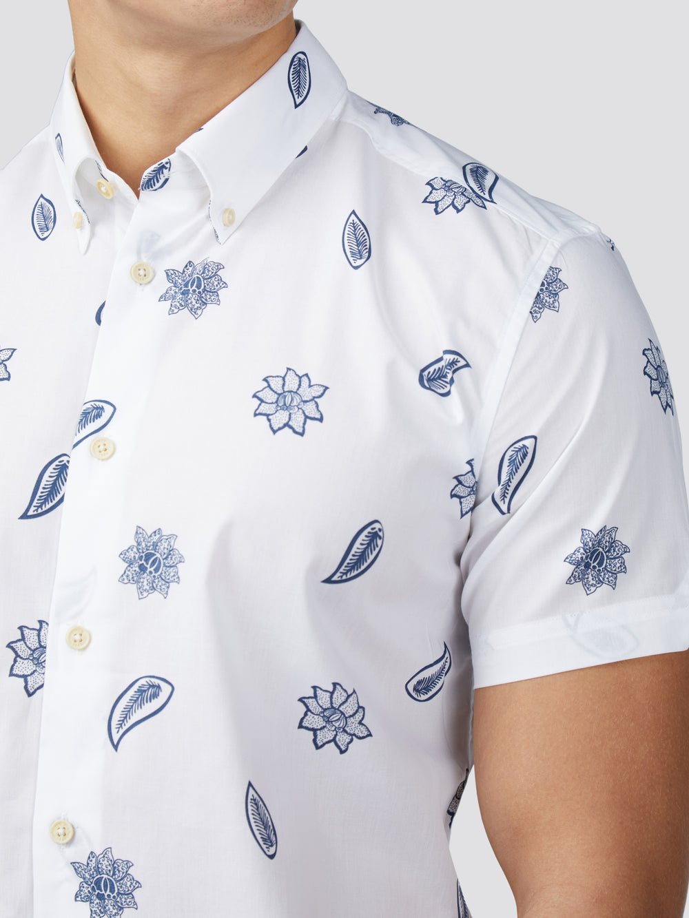 Ben Sherman Signature Floral Shirts White | 594630-MYP