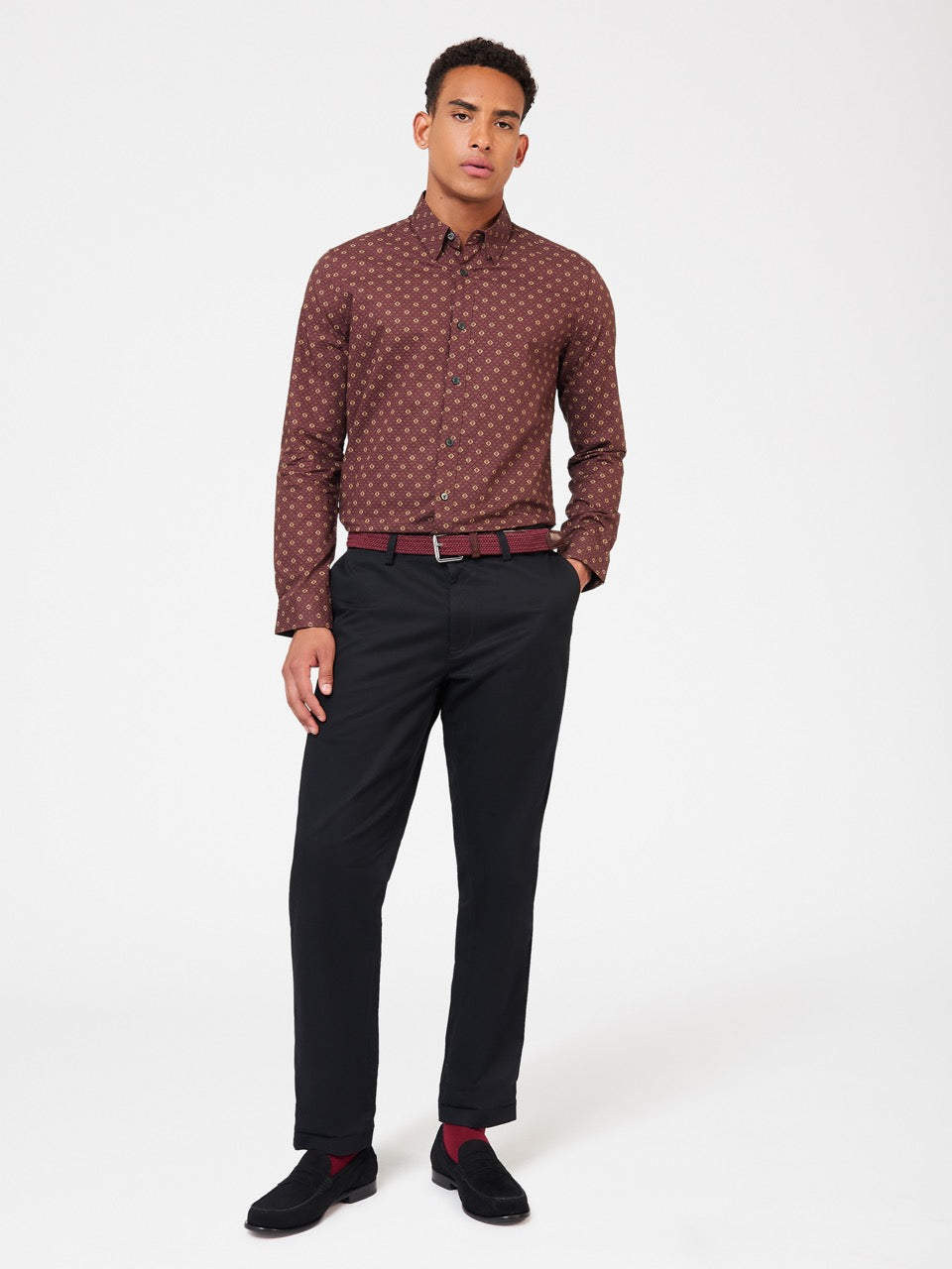 Ben Sherman Signature Geo Shirts Brown | 758162-ETF