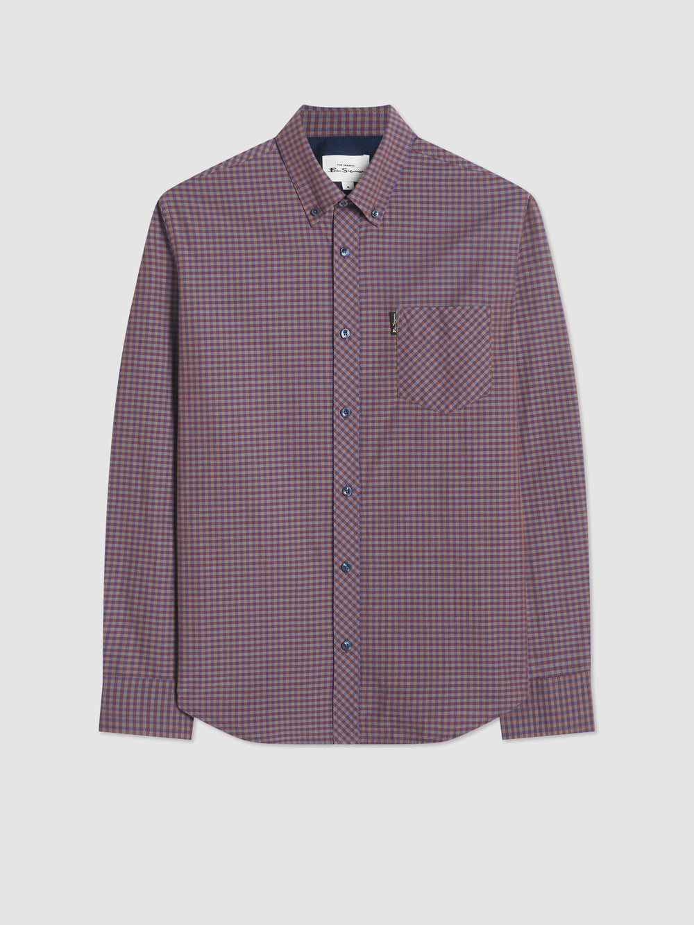 Ben Sherman Signature Gingham Long-Sleeve Shirts Purple | 081793-TGO