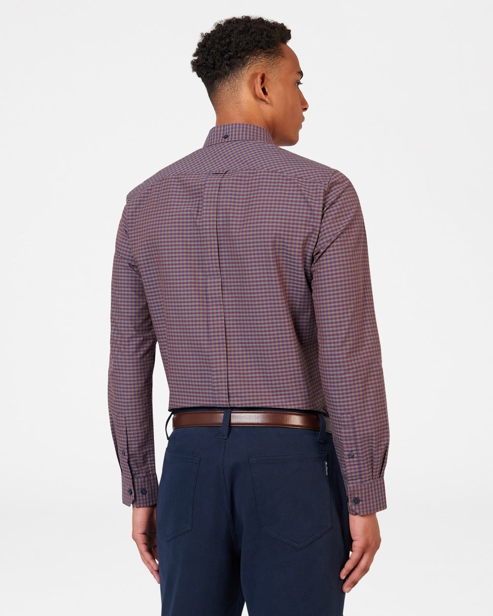 Ben Sherman Signature Gingham Long-Sleeve Shirts Purple | 081793-TGO