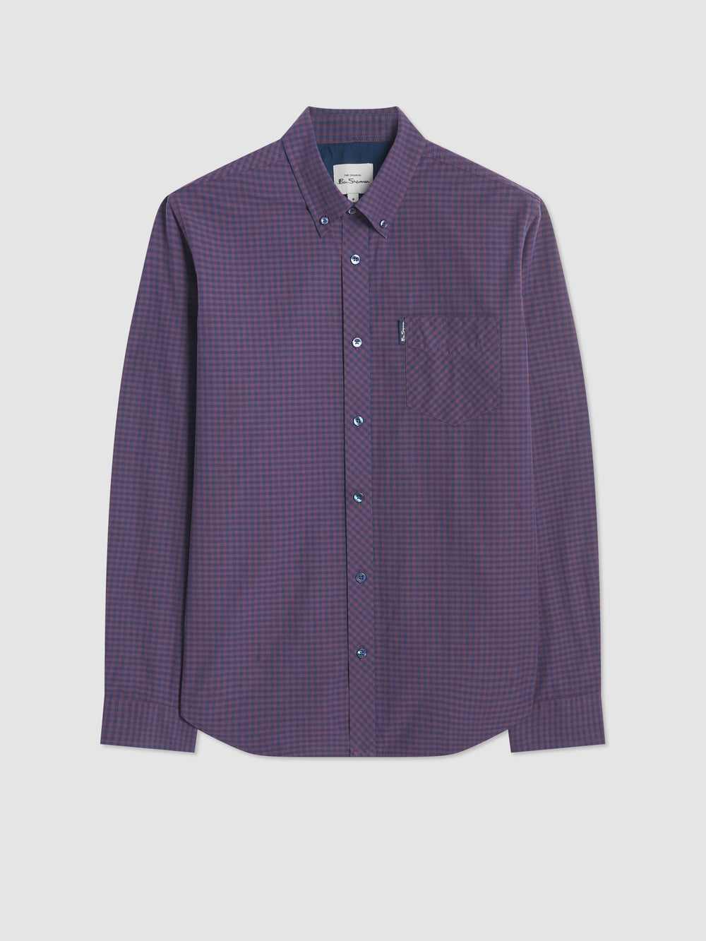 Ben Sherman Signature Gingham Long-Sleeve Shirts Purple | 530684-FCB