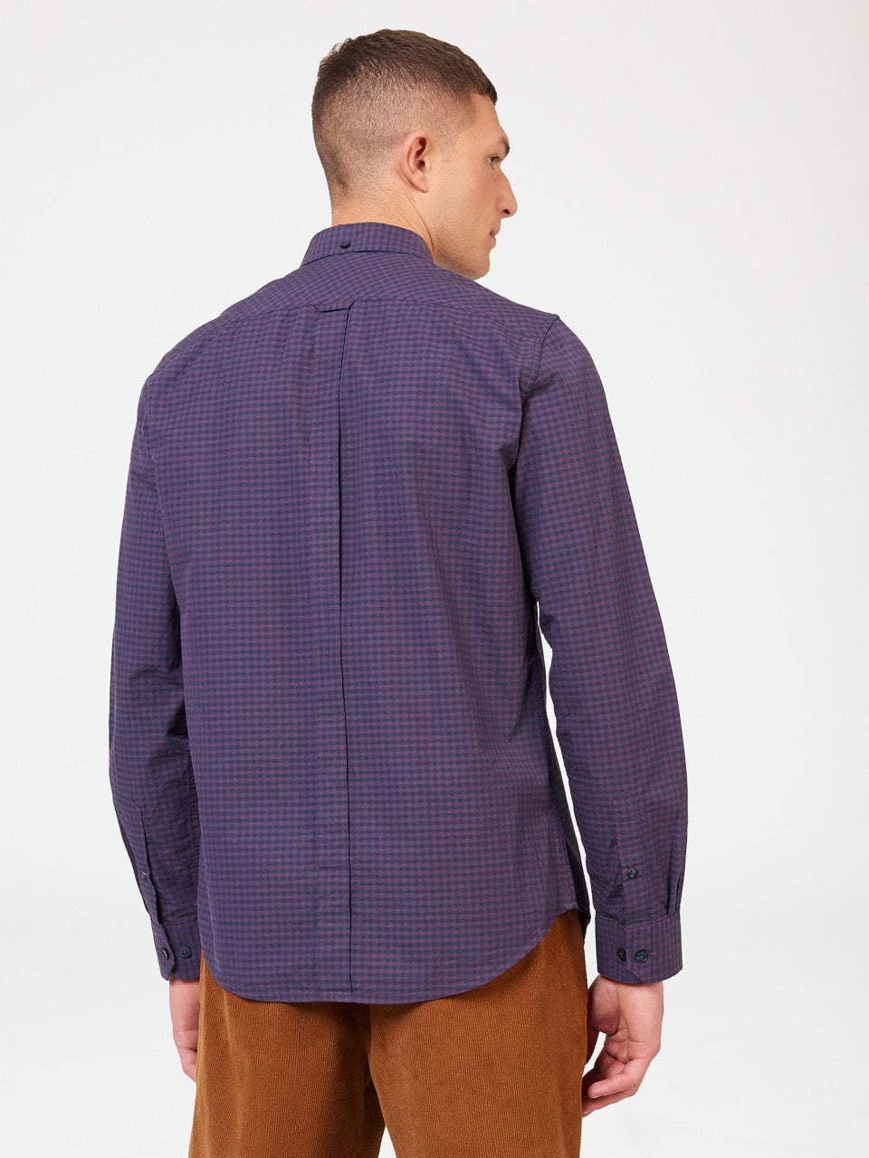 Ben Sherman Signature Gingham Long-Sleeve Shirts Purple | 530684-FCB