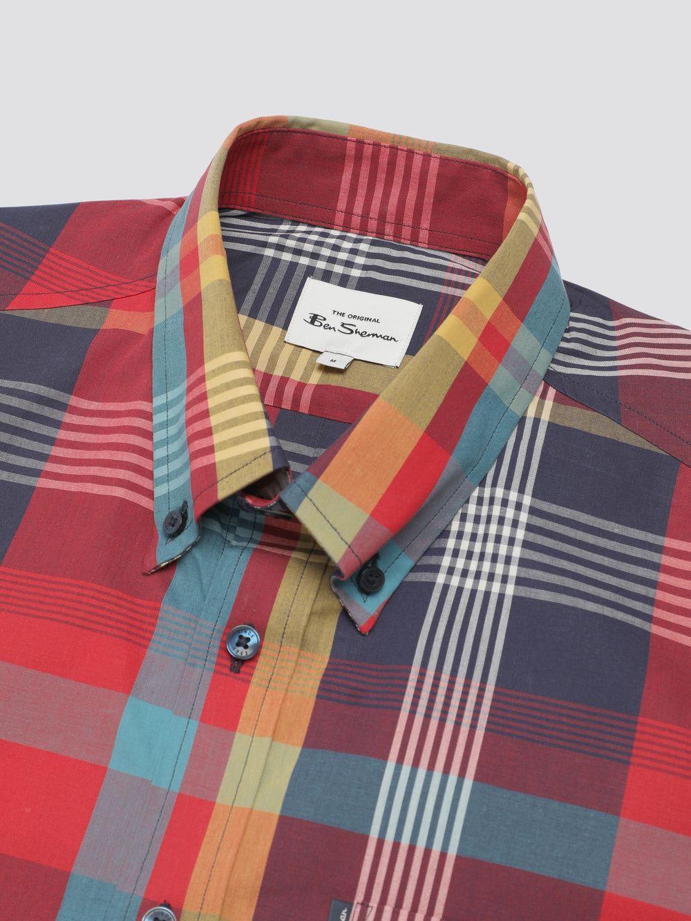 Ben Sherman Signature Large Madras Check Shirts Red | 457206-WAR