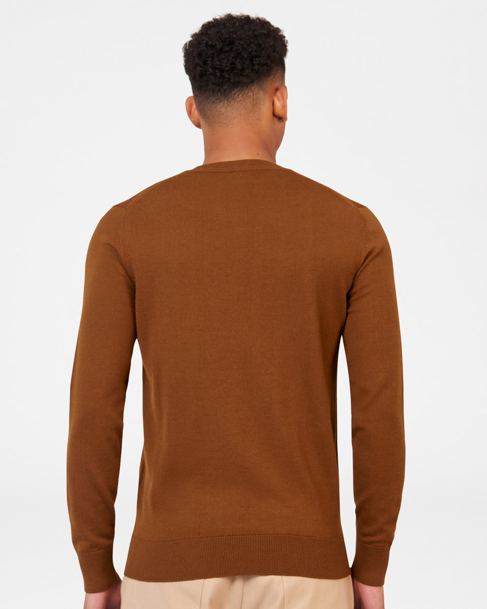 Ben Sherman Signature Merino Crewneck Knitwear Brown | 520647-QHM