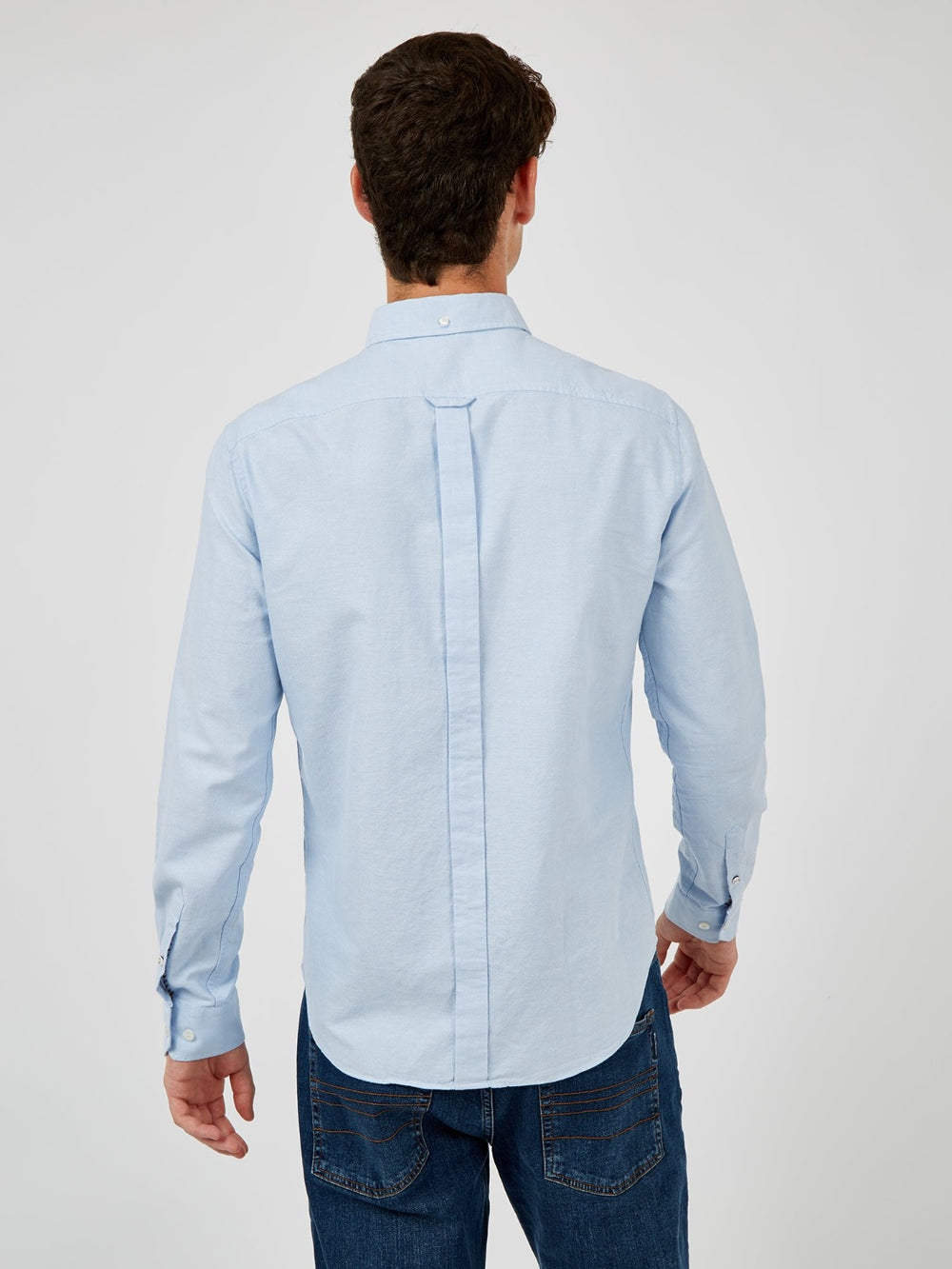 Ben Sherman Signature Organic Long-Sleeve Oxford Shirts Blue | 097512-NGP