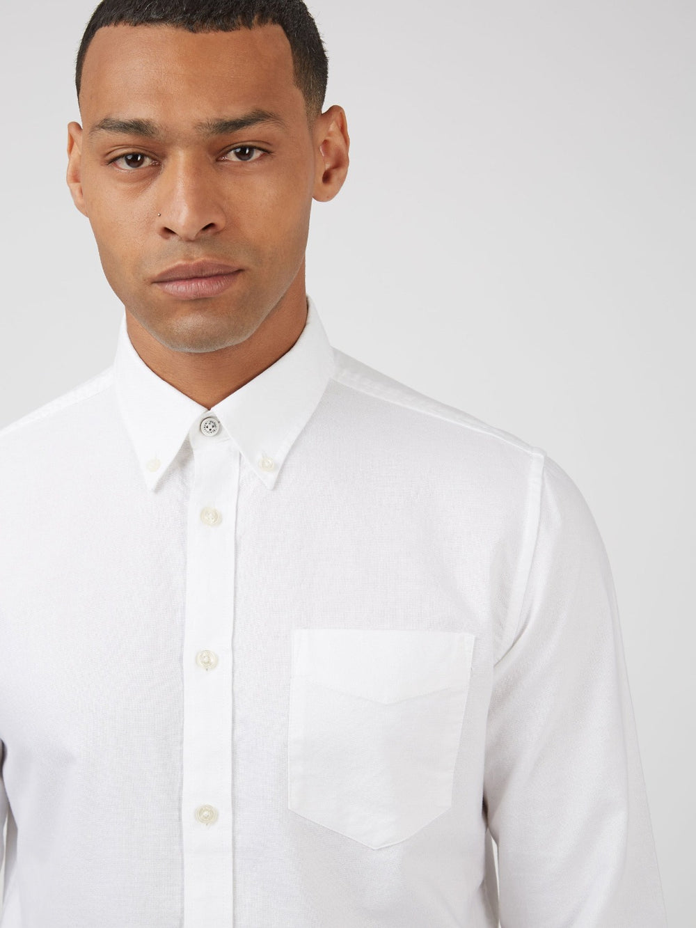 Ben Sherman Signature Organic Long-Sleeve Oxford Shirts White | 713894-AOB