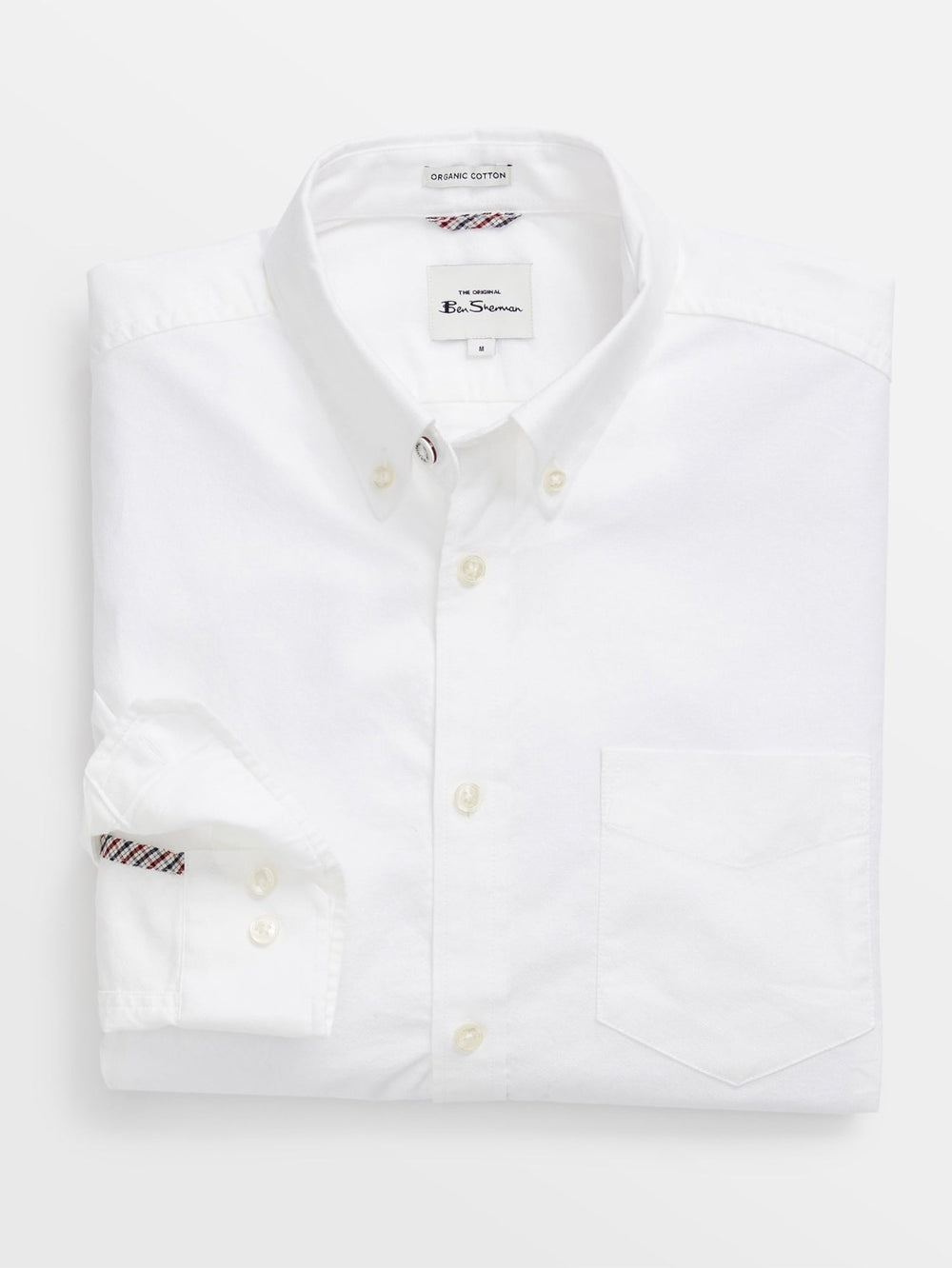 Ben Sherman Signature Organic Long-Sleeve Oxford Shirts White | 713894-AOB