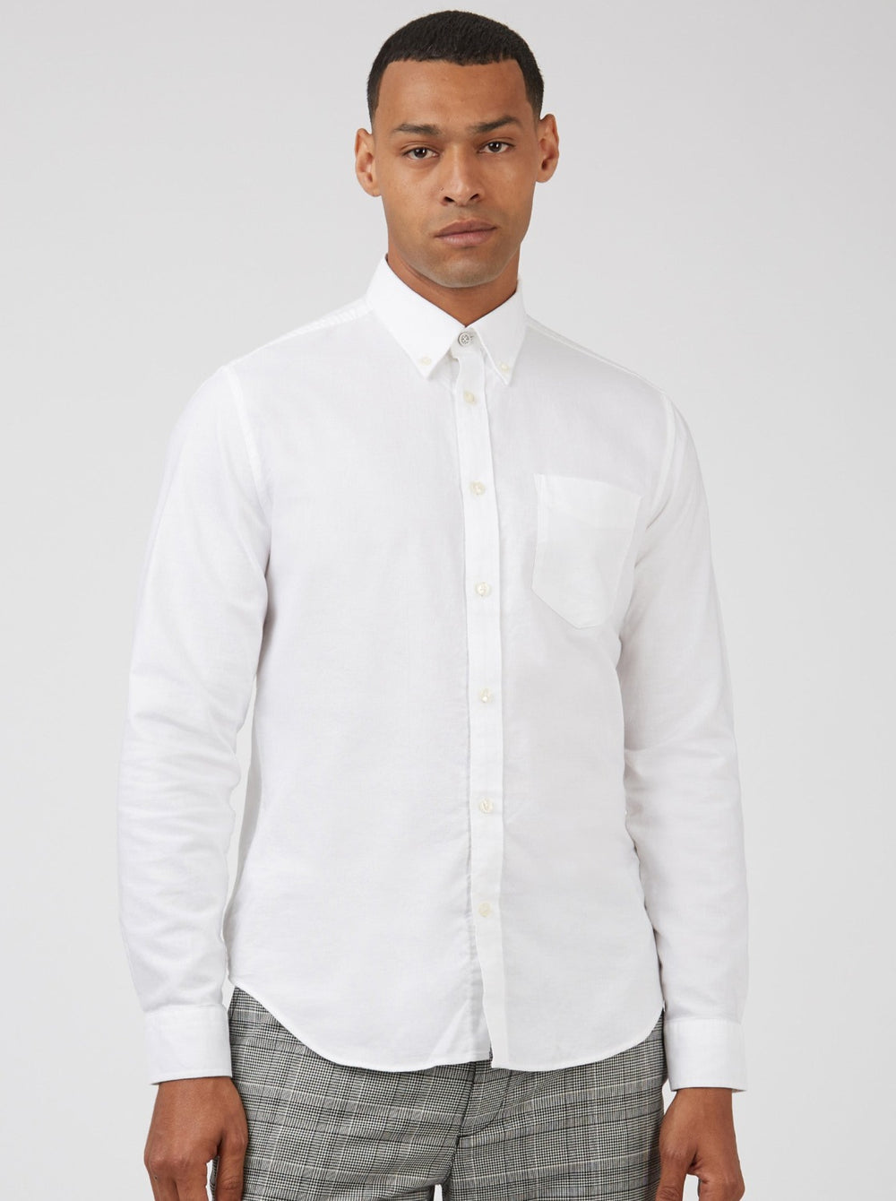 Ben Sherman Signature Organic Long-Sleeve Oxford Shirts White | 713894-AOB