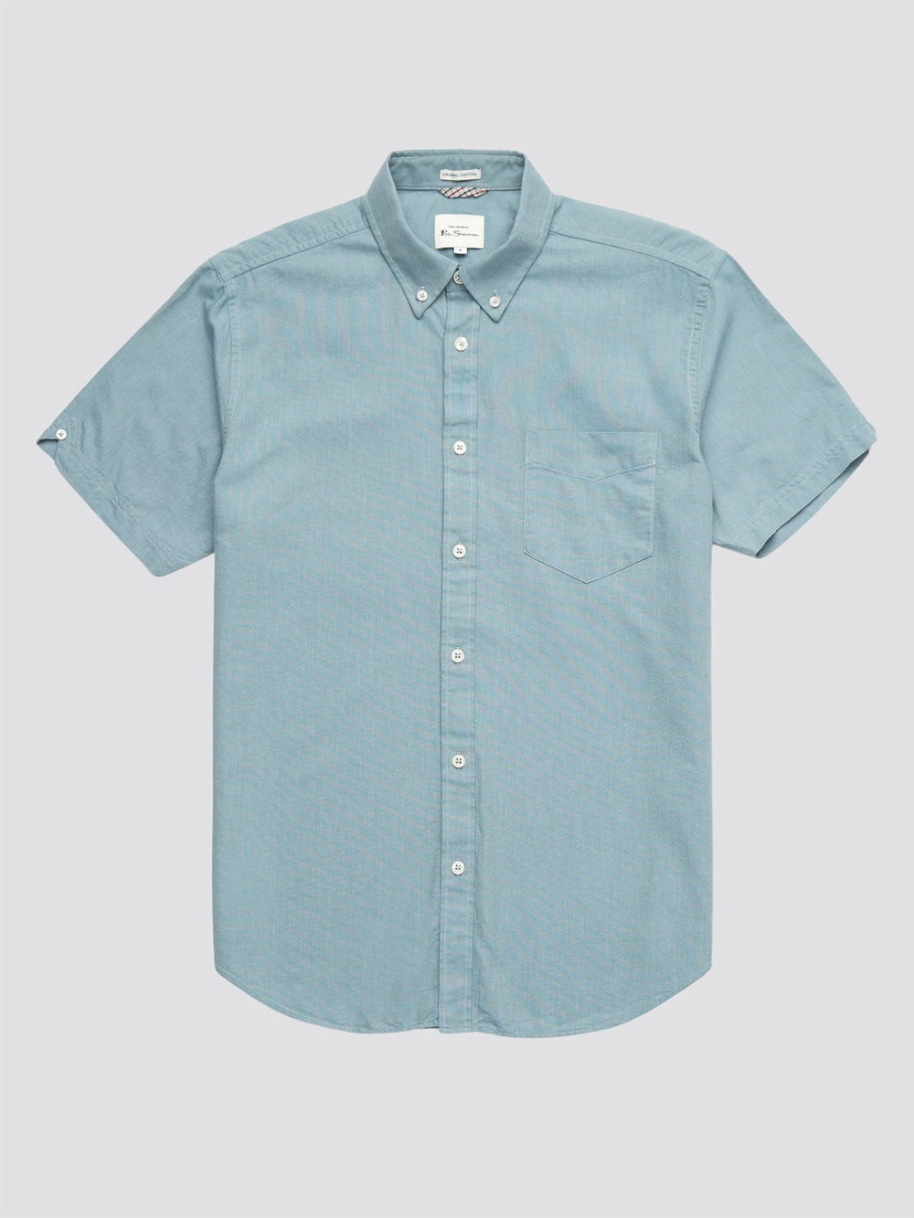 Ben Sherman Signature Organic Short-Sleeve Oxford Shadow Shirts Blue Grey | 274981-ZOY