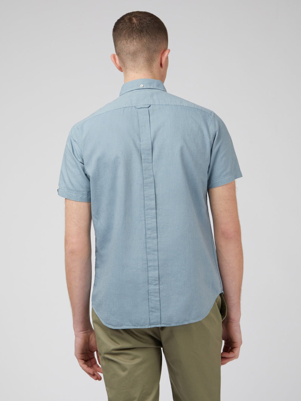 Ben Sherman Signature Organic Short-Sleeve Oxford Shadow Shirts Blue Grey | 274981-ZOY