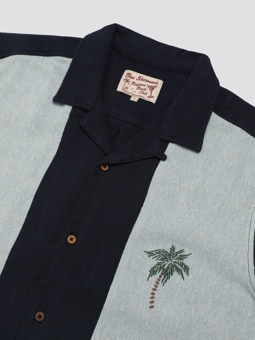 Ben Sherman Signature Recycled Boucle Resort Shirts Navy | 632951-SOQ