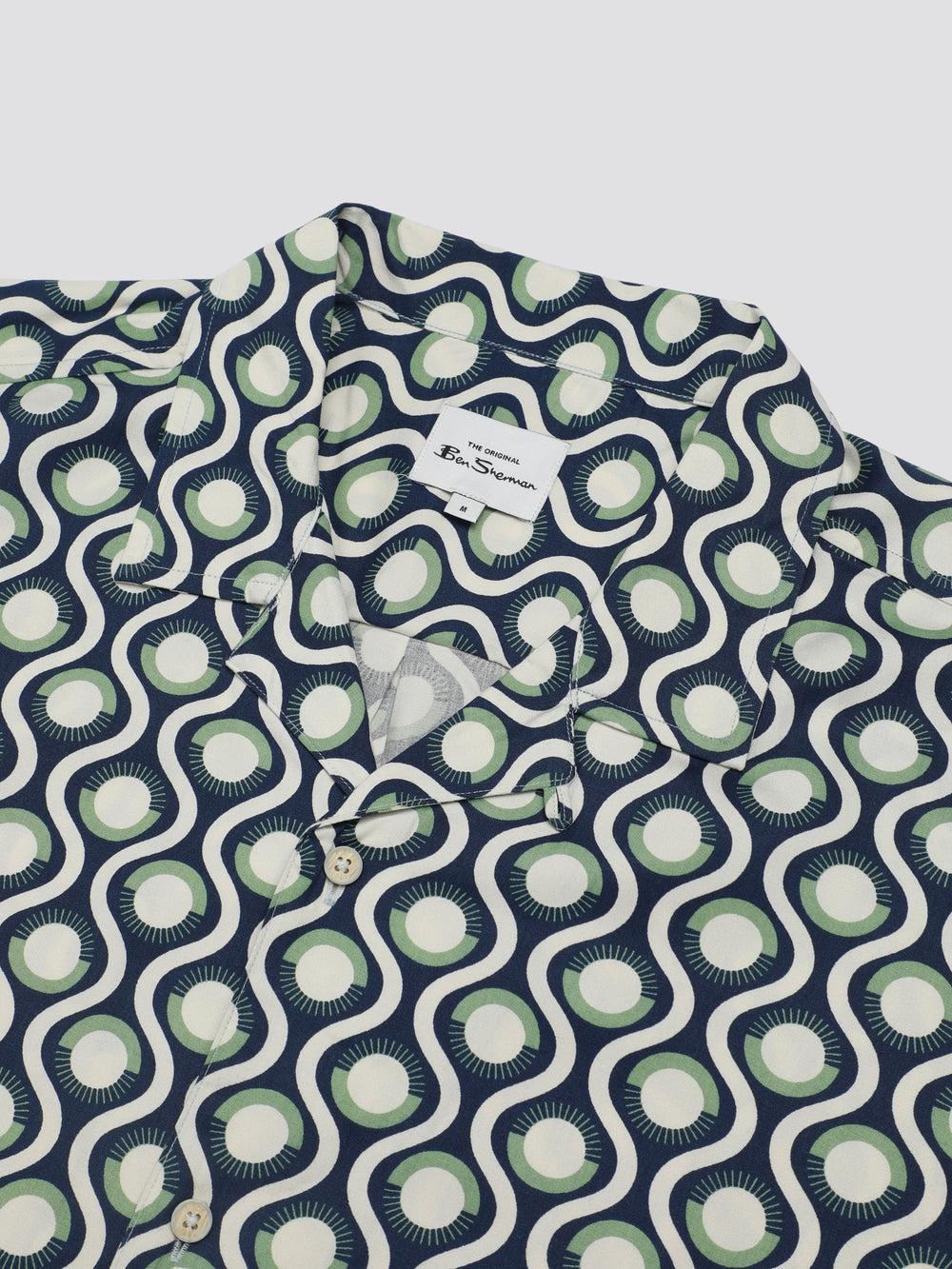 Ben Sherman Signature Retro Geo Shirts Green | 812374-VBT