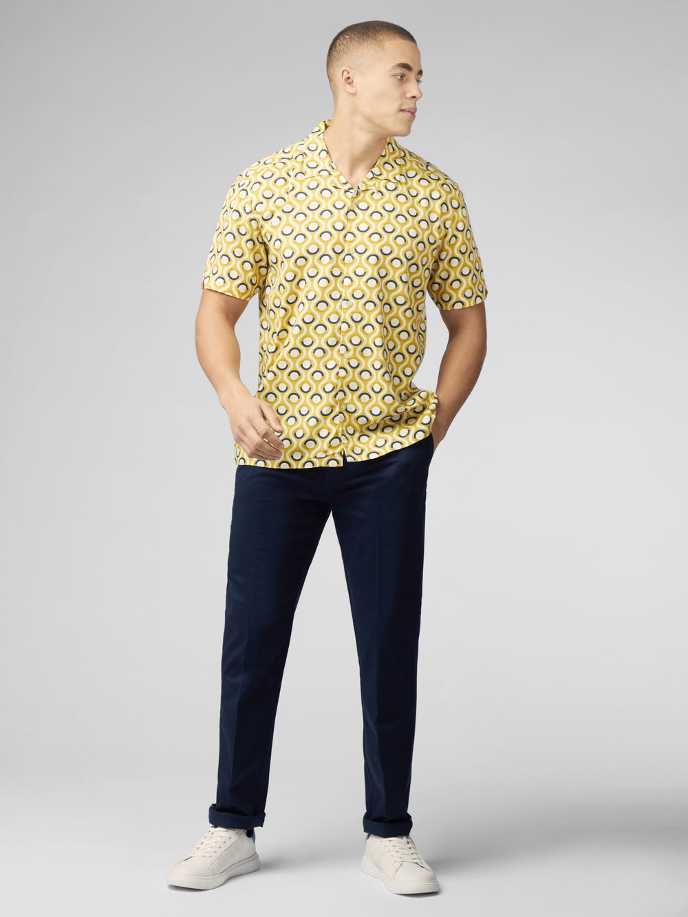 Ben Sherman Signature Retro Geo Shirts Yellow | 026317-ADK