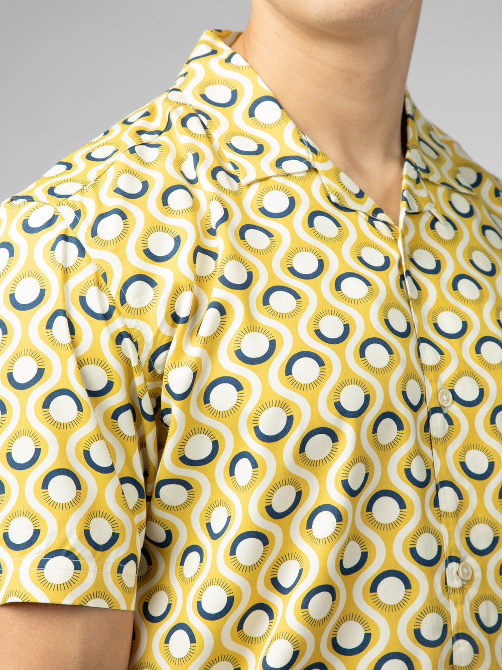 Ben Sherman Signature Retro Geo Shirts Yellow | 026317-ADK