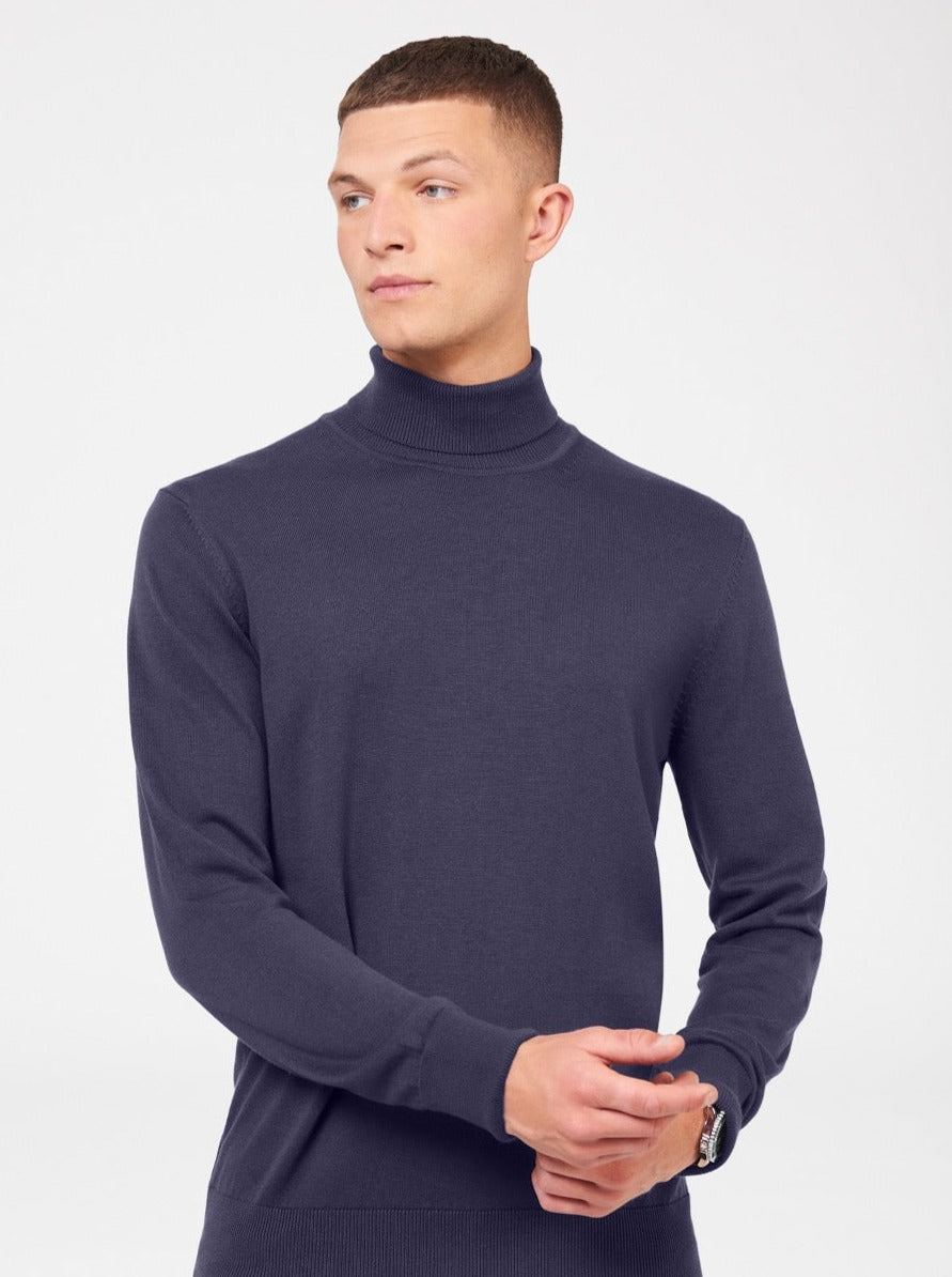 Ben Sherman Signature Roll Neck Knitwear Purple | 067483-SUE