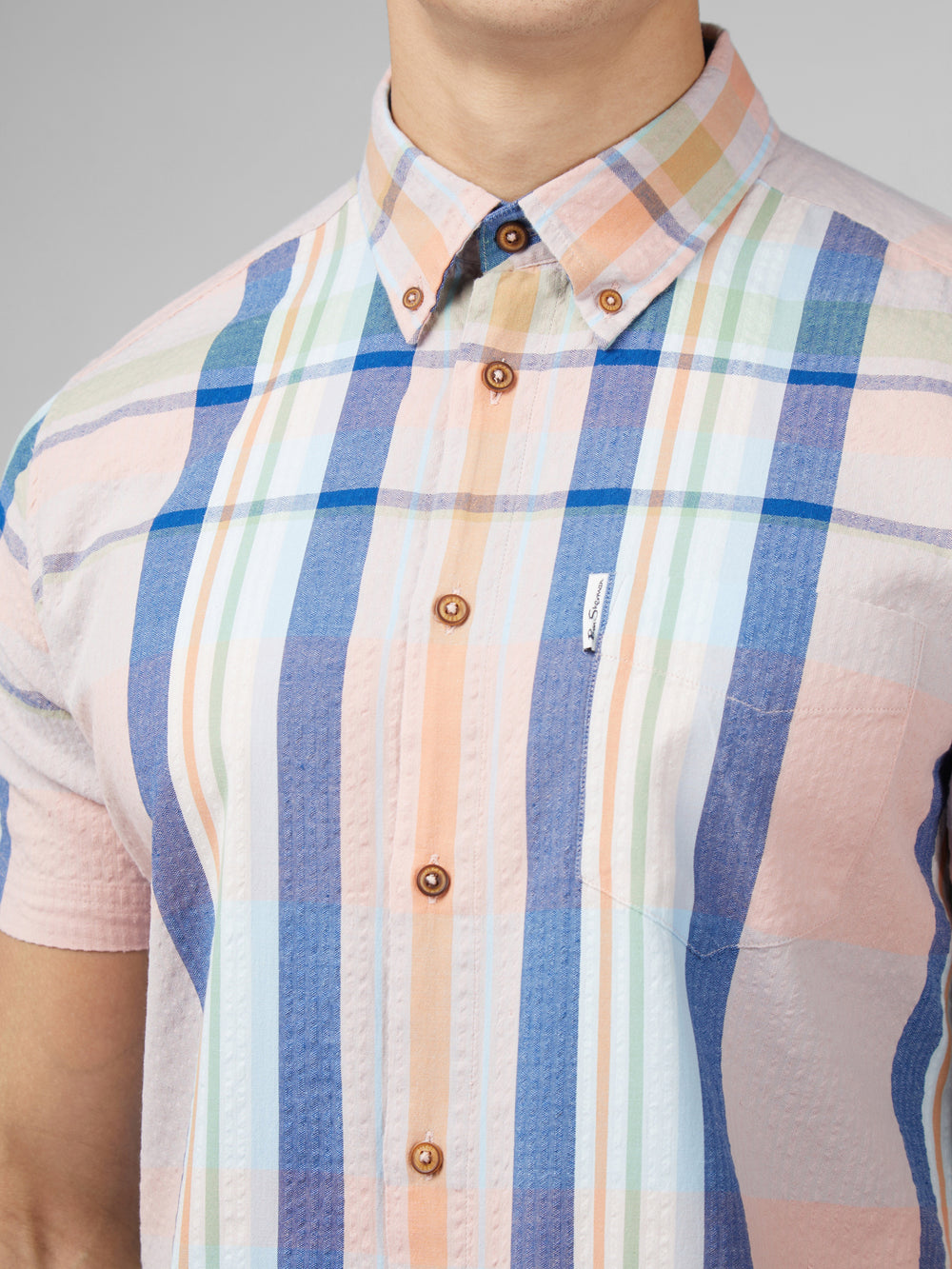 Ben Sherman Signature Seersucker Check Shirts Pink | 273549-MUE