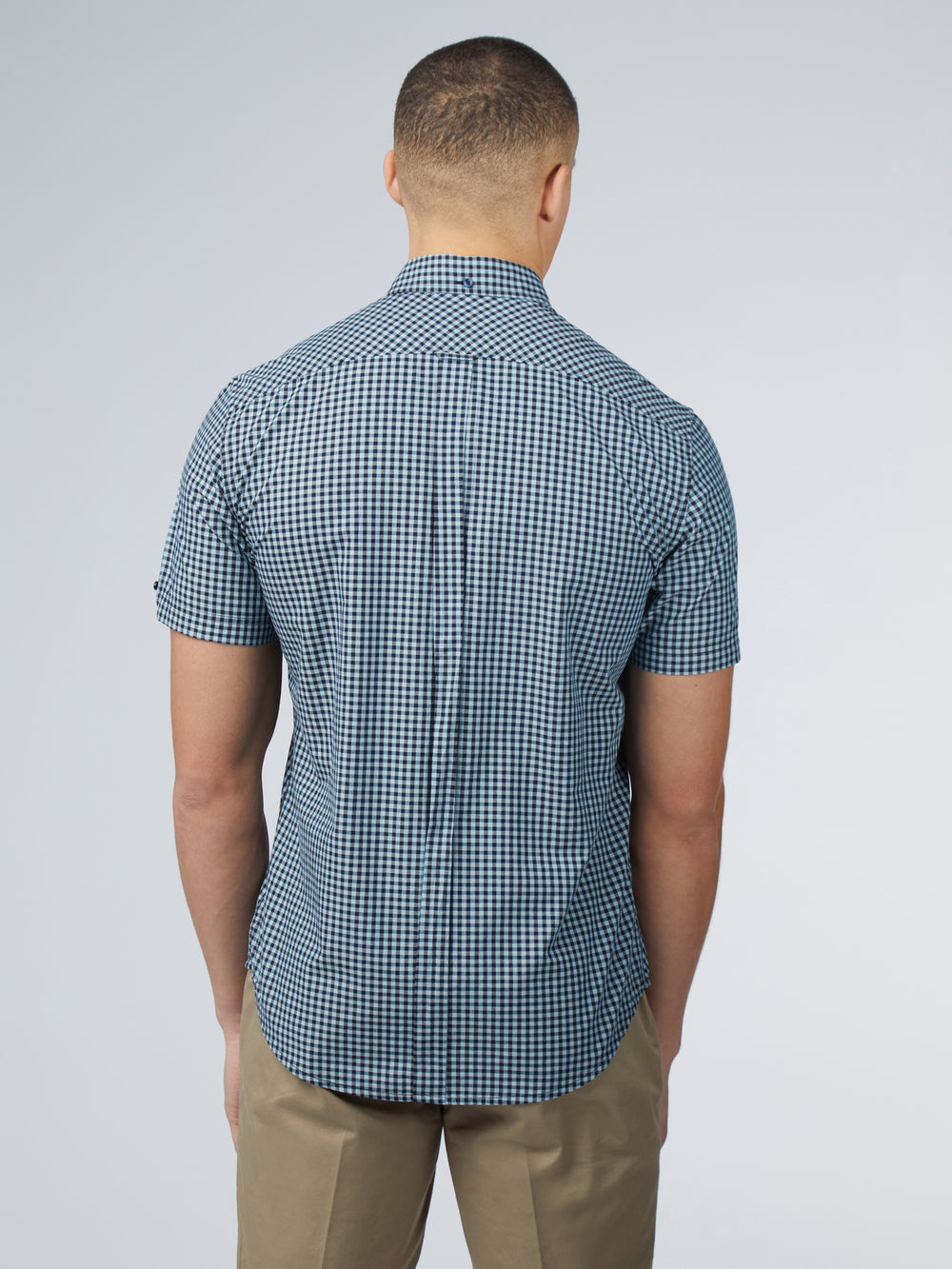 Ben Sherman Signature Short Sleeve Gingham Shirts Blue | 816325-CKZ