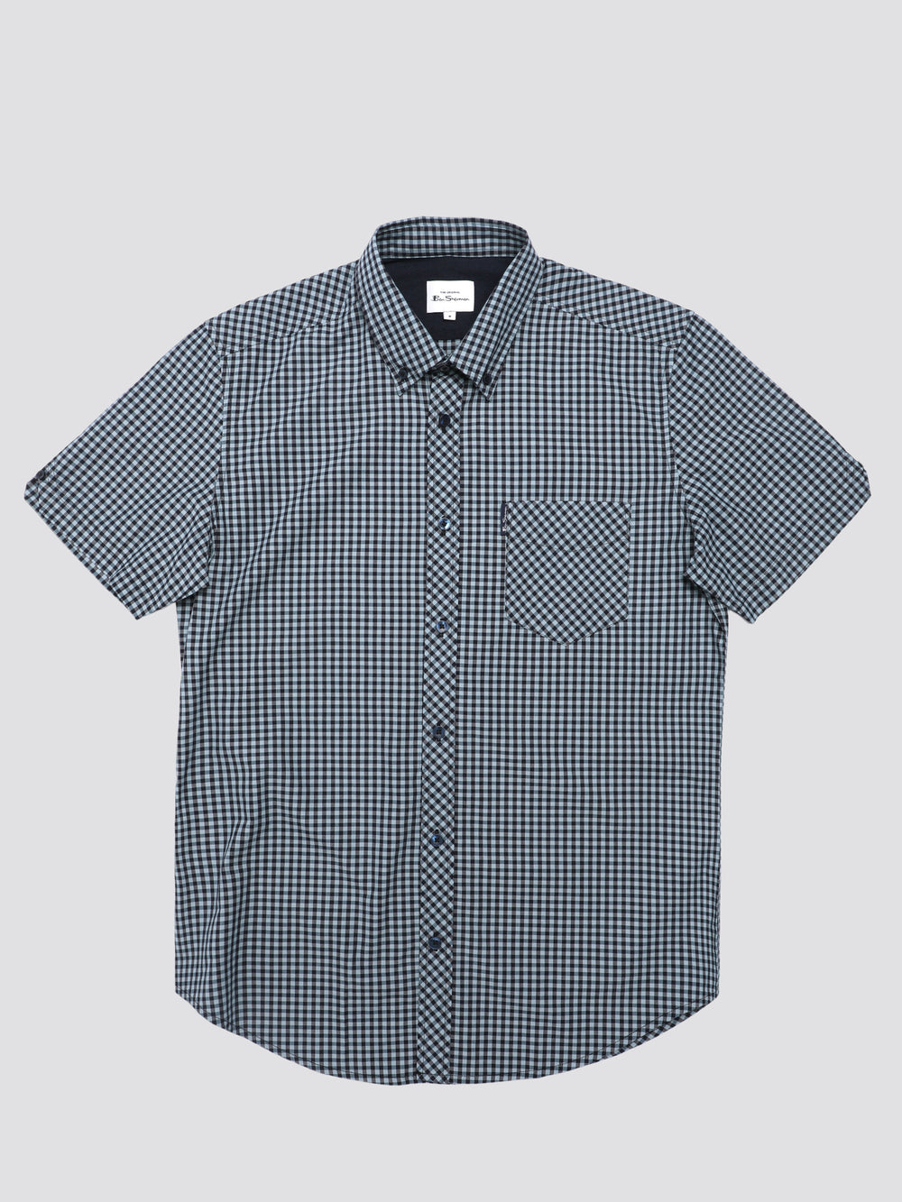 Ben Sherman Signature Short Sleeve Gingham Shirts Blue | 816325-CKZ