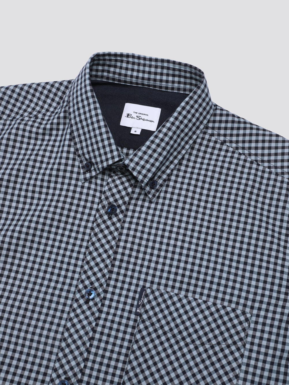 Ben Sherman Signature Short Sleeve Gingham Shirts Blue | 816325-CKZ