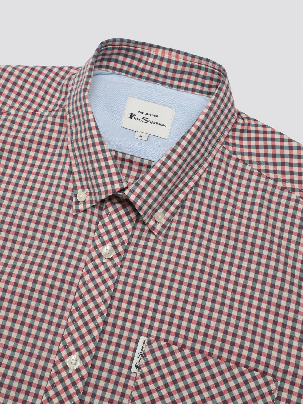 Ben Sherman Signature Short Sleeve Gingham Shirts Red / White | 147386-CRU